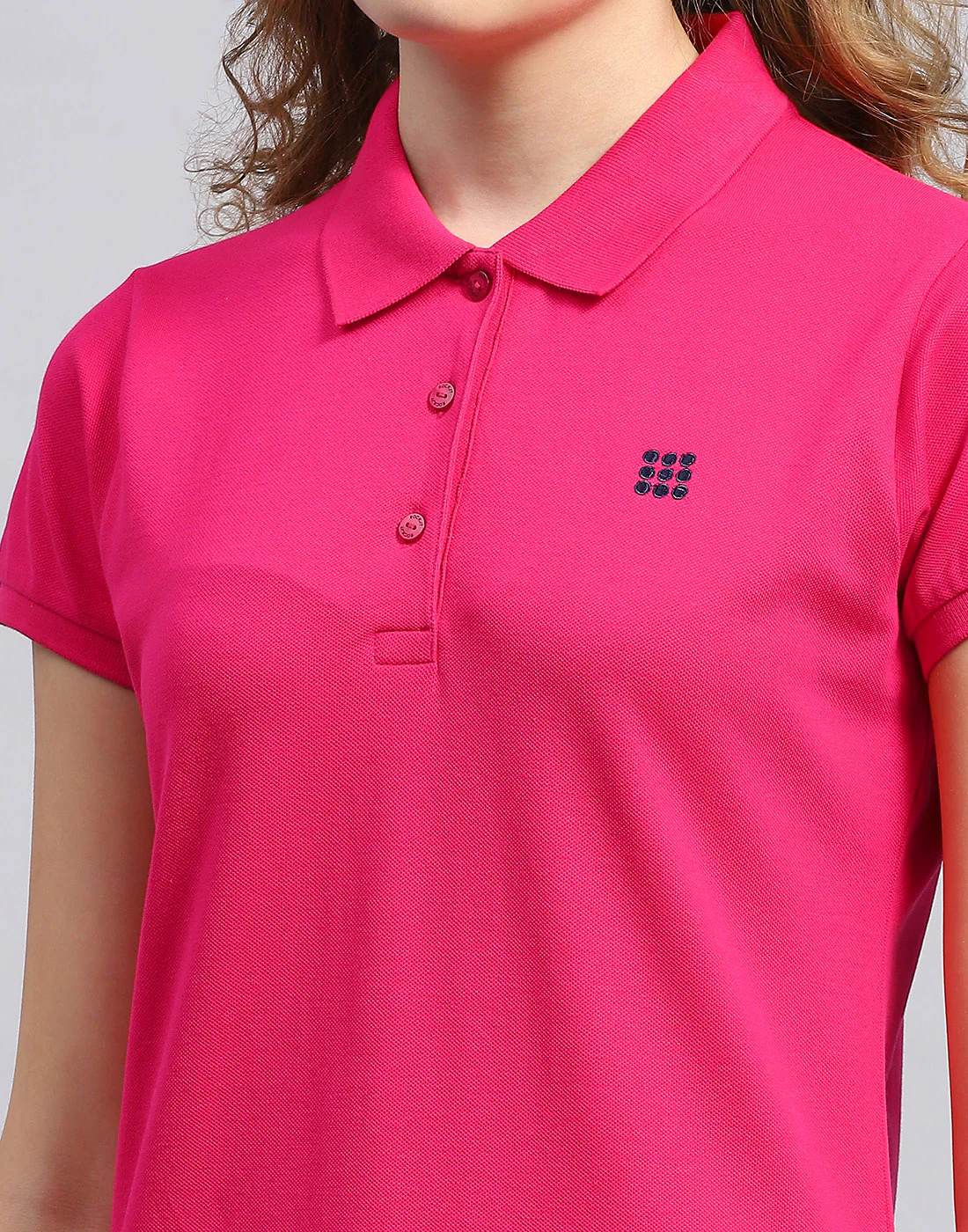 Rock.it Women Pink Solid Polo Collar Half Sleeve T-Shirt - Image 6