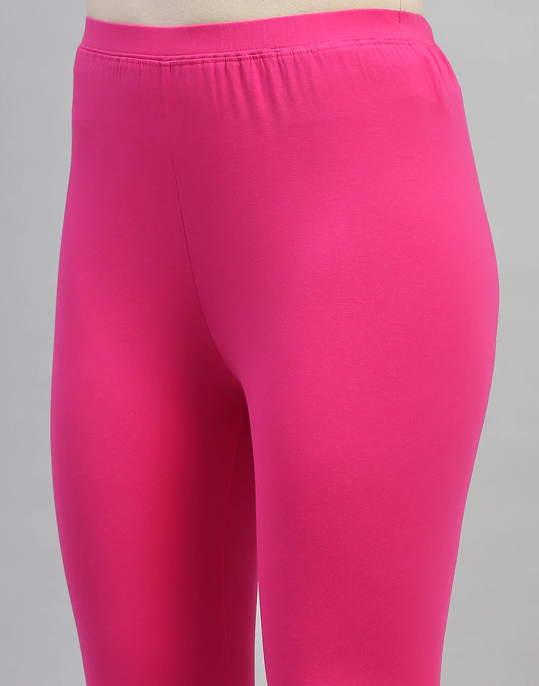Women Pink Solid Regular Fit Legging - Image 6