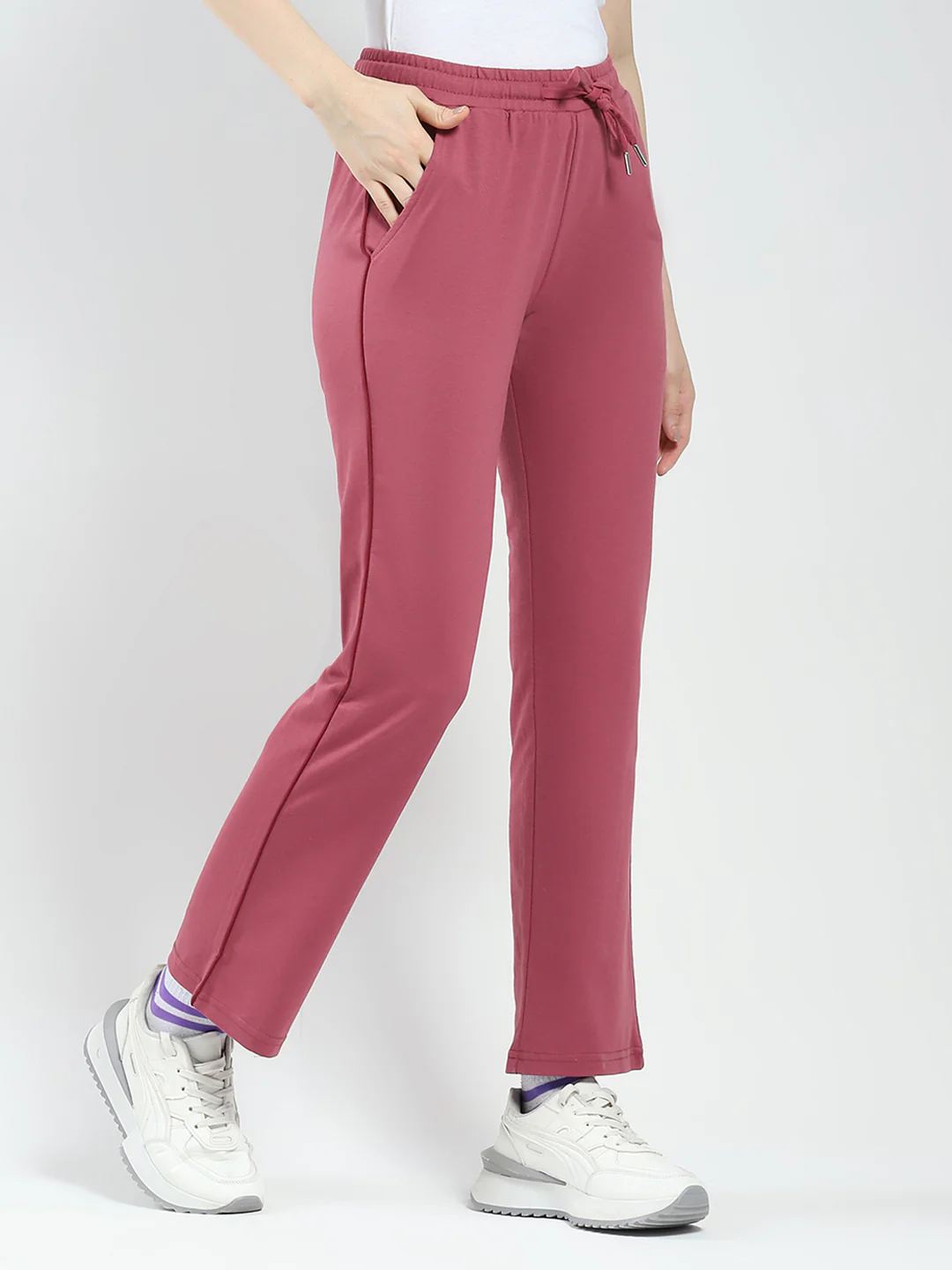 Women Pink Solid Regular Fit Lower - Image 4