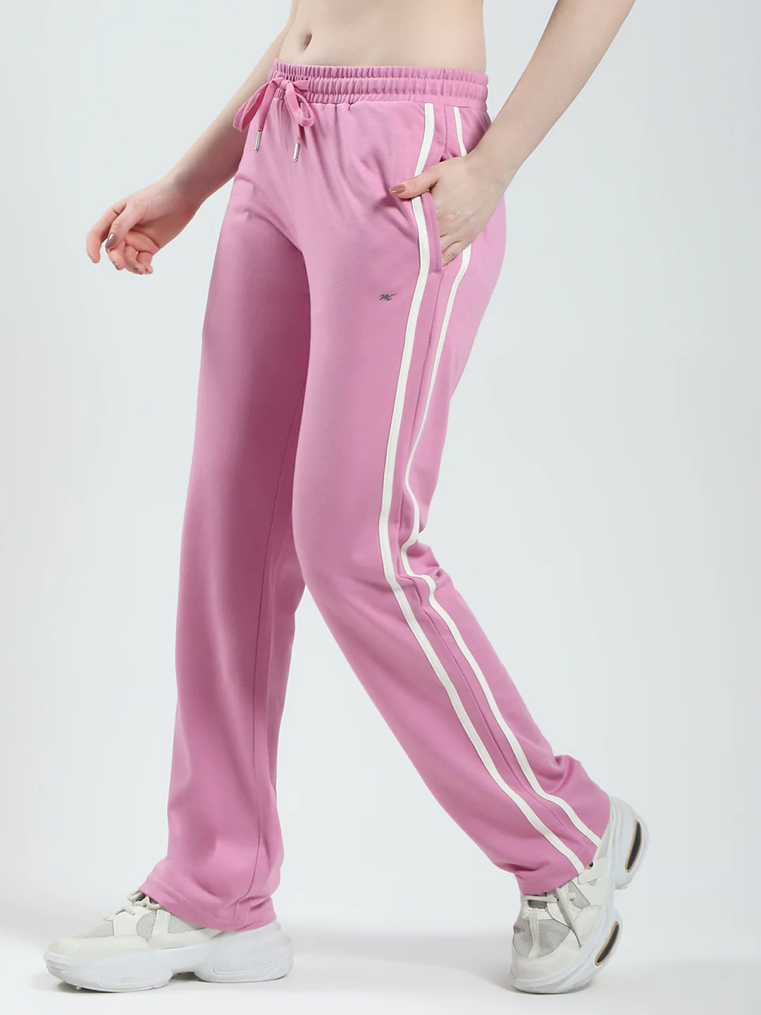 Women Pink Solid Regular Fit Lower - Image 3