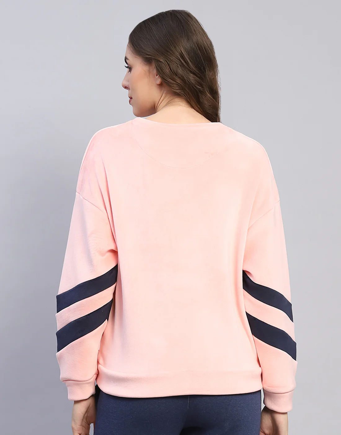Rock.it Women Pink Solid Round Neck Full Sleeve Sweatshirt - Image 5