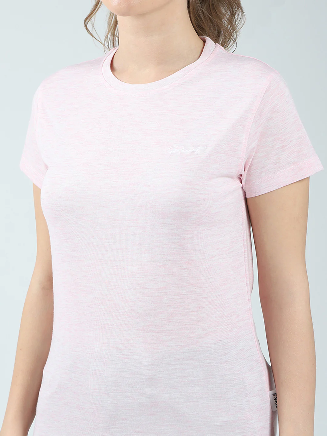 Rock.it Women Pink Solid Round Neck Half Sleeve Top - Image 7