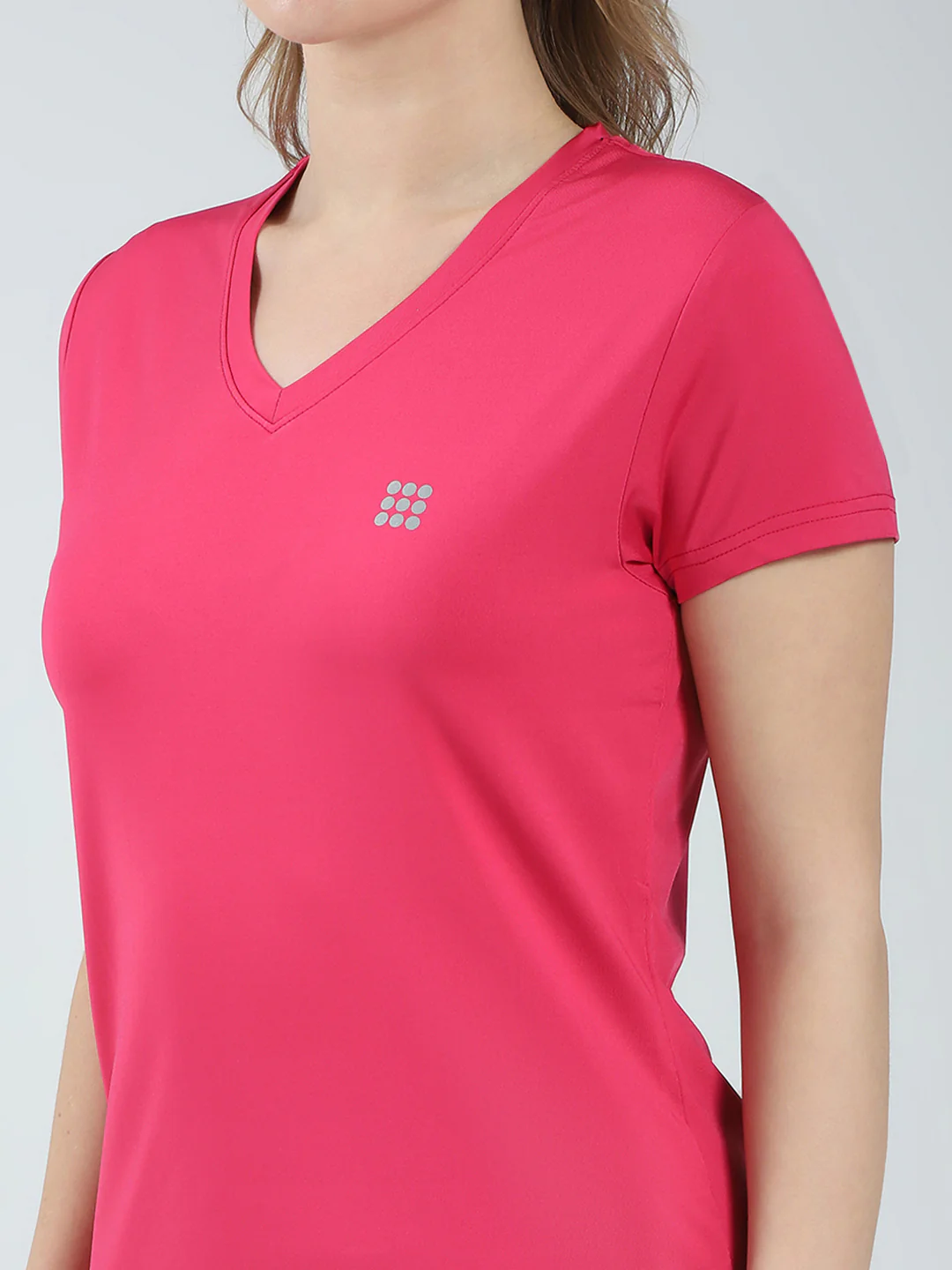 Rock.it Women Pink Solid V Neck Half Sleeve Top - Image 7