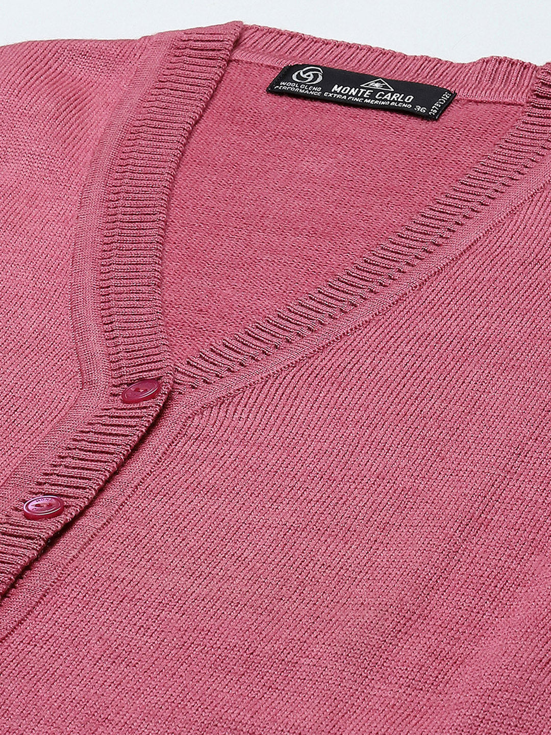 Women Pink Solid V Neck Sleeveless Cardigan - Image 7