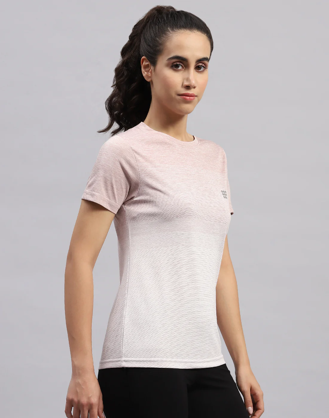 Rock.it Women Pink Stripe Round Neck Half Sleeve Top - Image 4