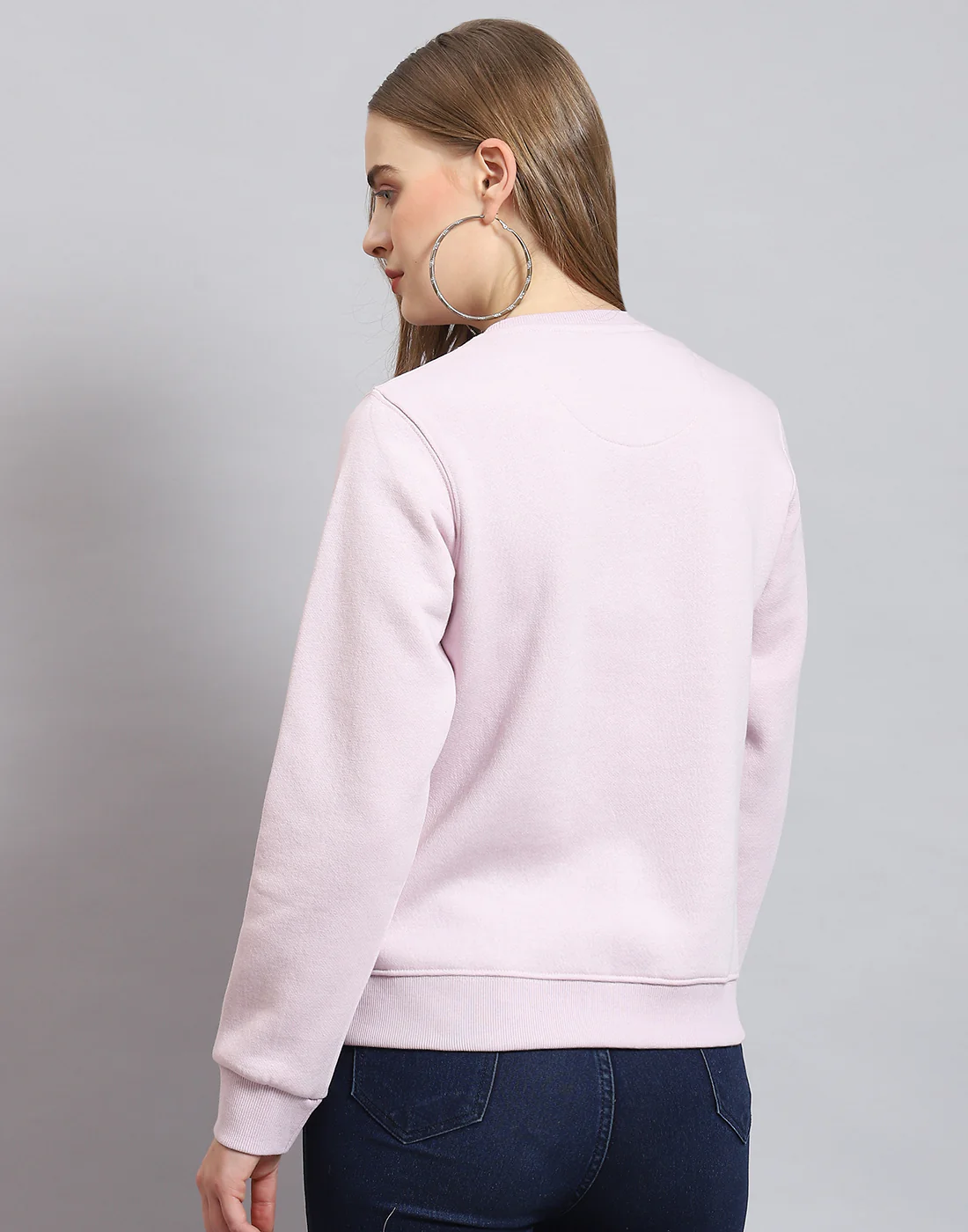 Women Purple Embroidered Round Neck Full Sleeve Sweatshirt - Image 5