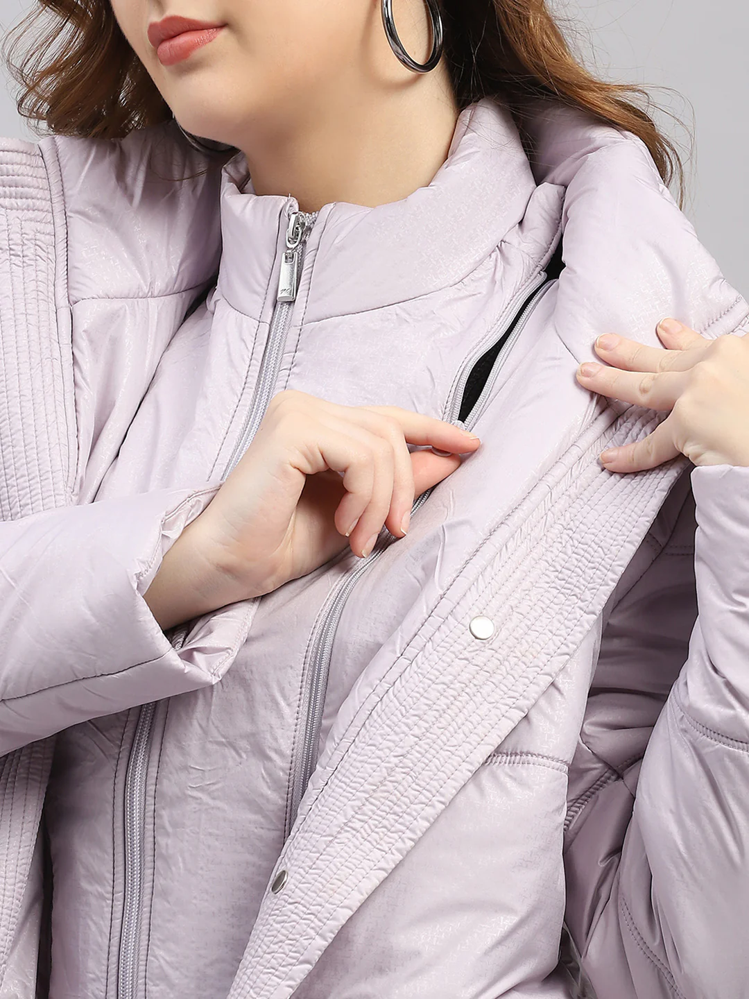 Women Purple Printed Collar Full Sleeve Jacket - Image 8