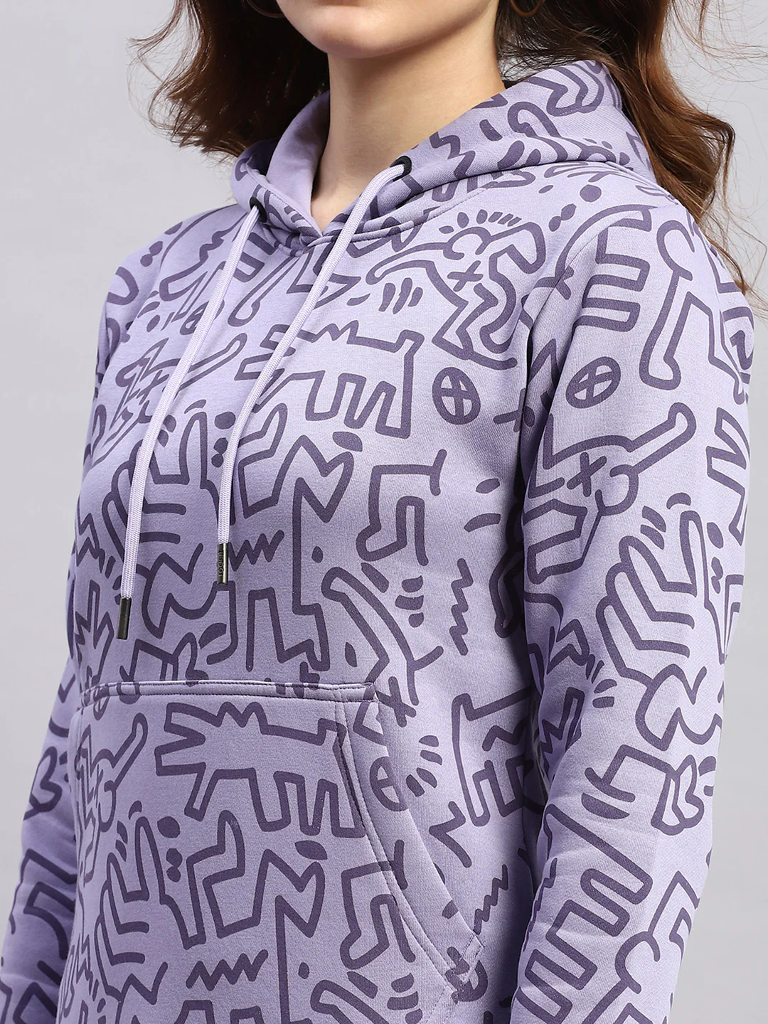 Rock.it Women Purple Printed Hooded Full Sleeve Tracksuit - Image 7