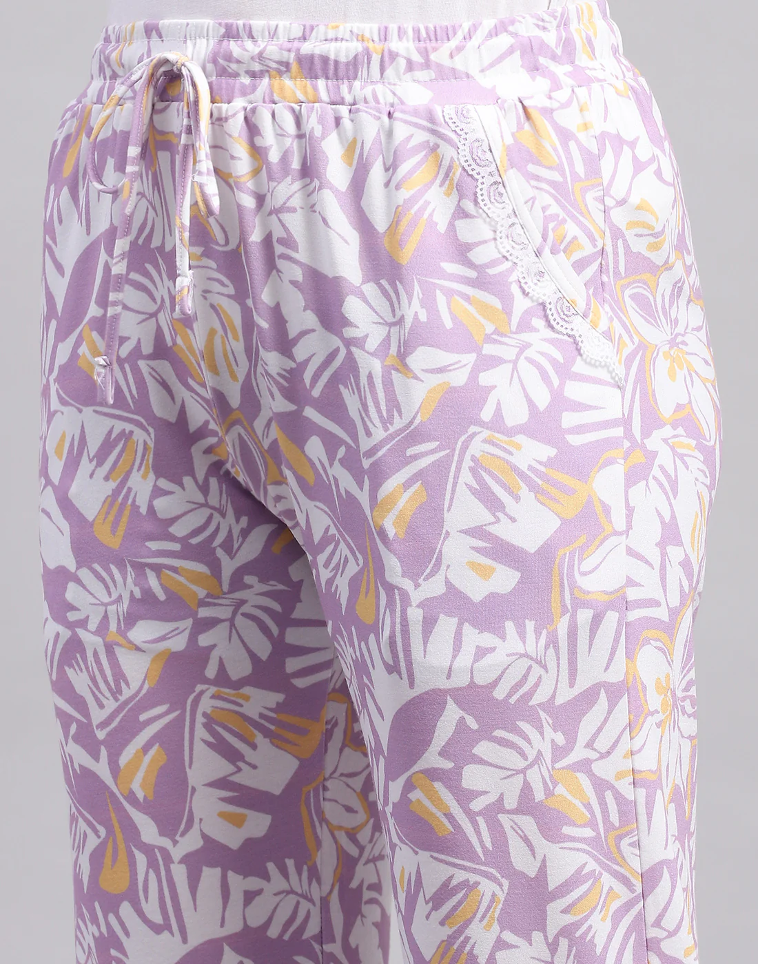 Women Purple Printed Regular Fit Lower - Image 6
