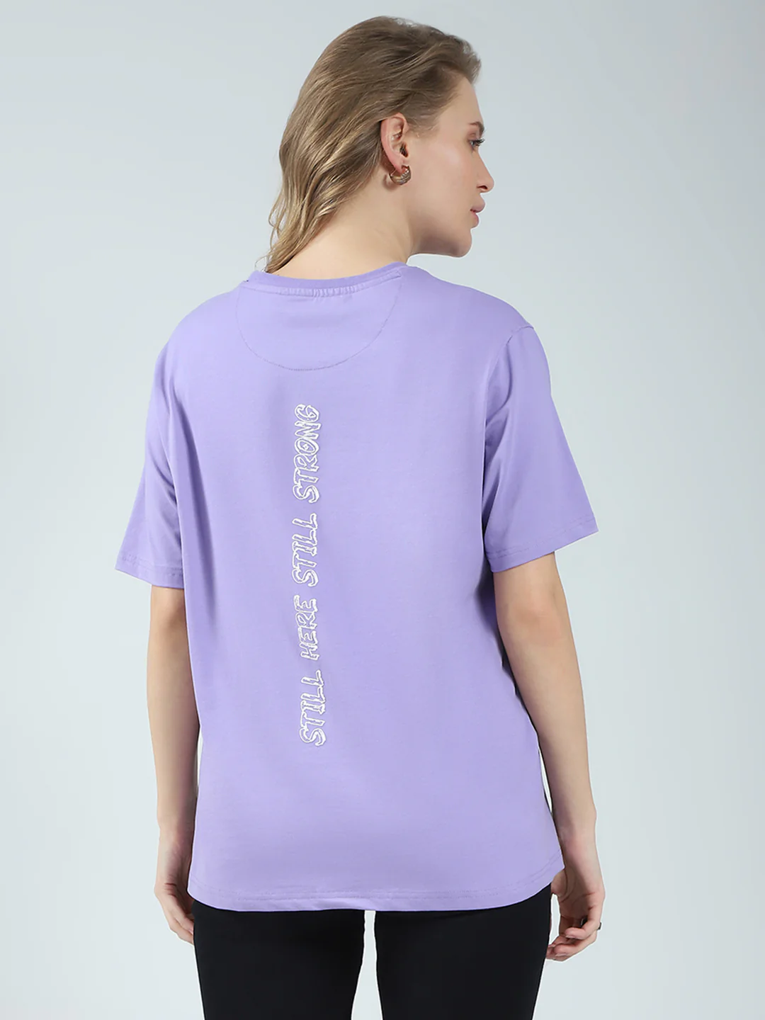Rock.it Women Purple Printed Round Neck Half Sleeve Top - Image 5