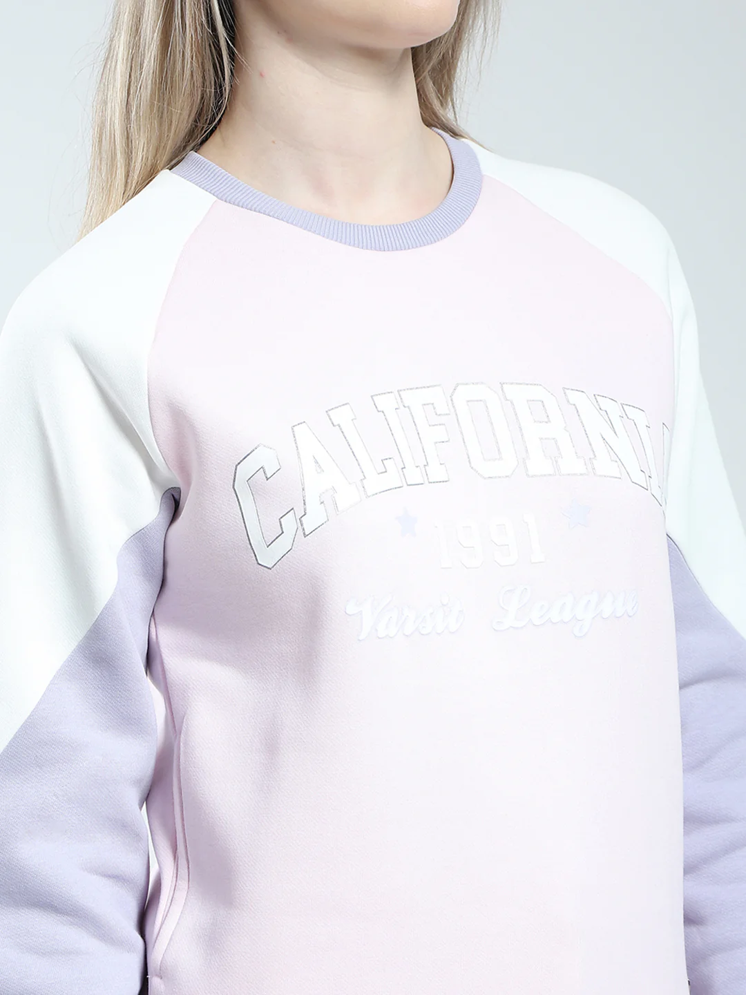 Women Purple Printed Round Neck Full Sleeve Winter Tracksuit - Image 6
