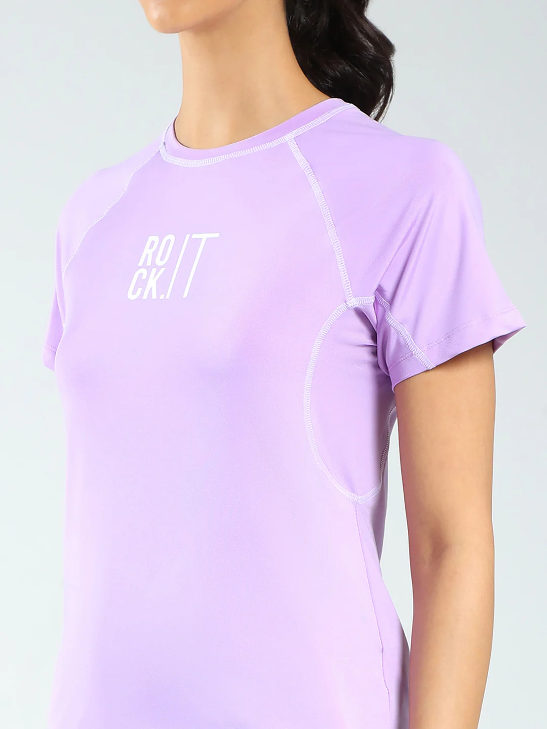 Rock.it Women Purple Printed Round Neck Half Sleeve Top - Image 6