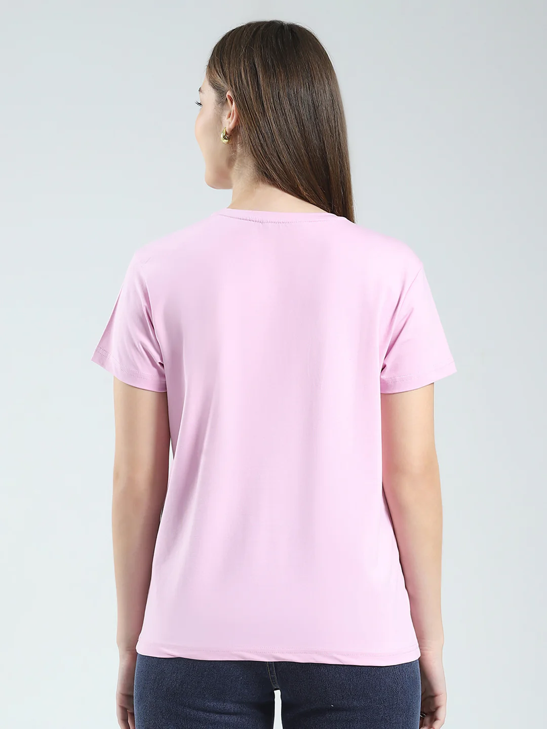 Women Purple Printed Round Neck Half Sleeve Top - Image 5
