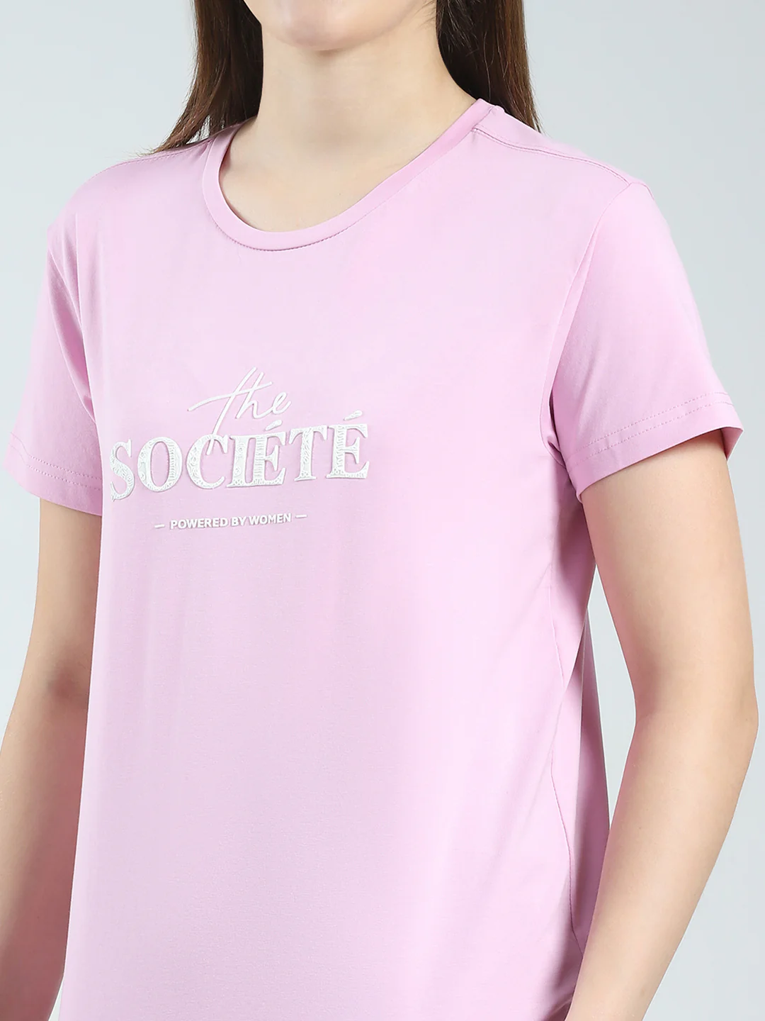 Women Purple Printed Round Neck Half Sleeve Top - Image 6