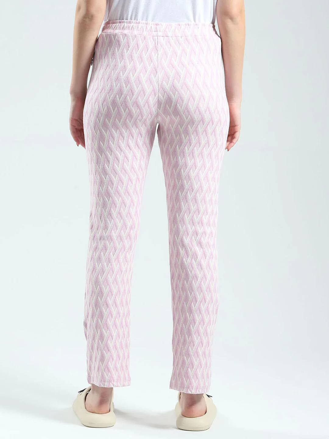 Women Purple Self Design Regular Fit Lower - Image 5