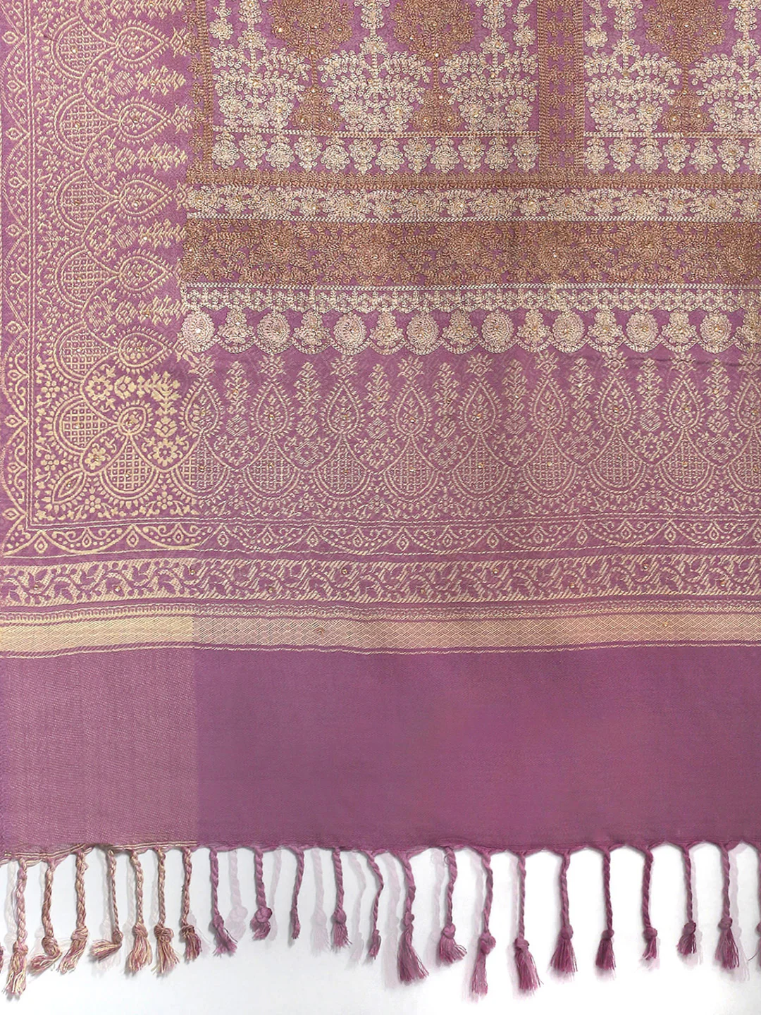 Women Purple Self Design Shawl - Image 7
