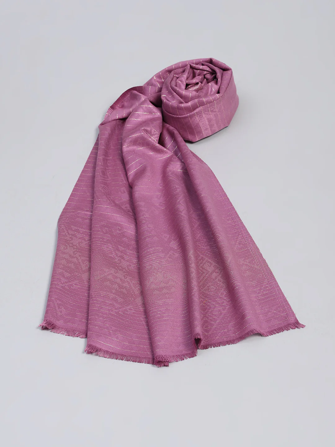 Women Purple Self Design Stole - Image 6