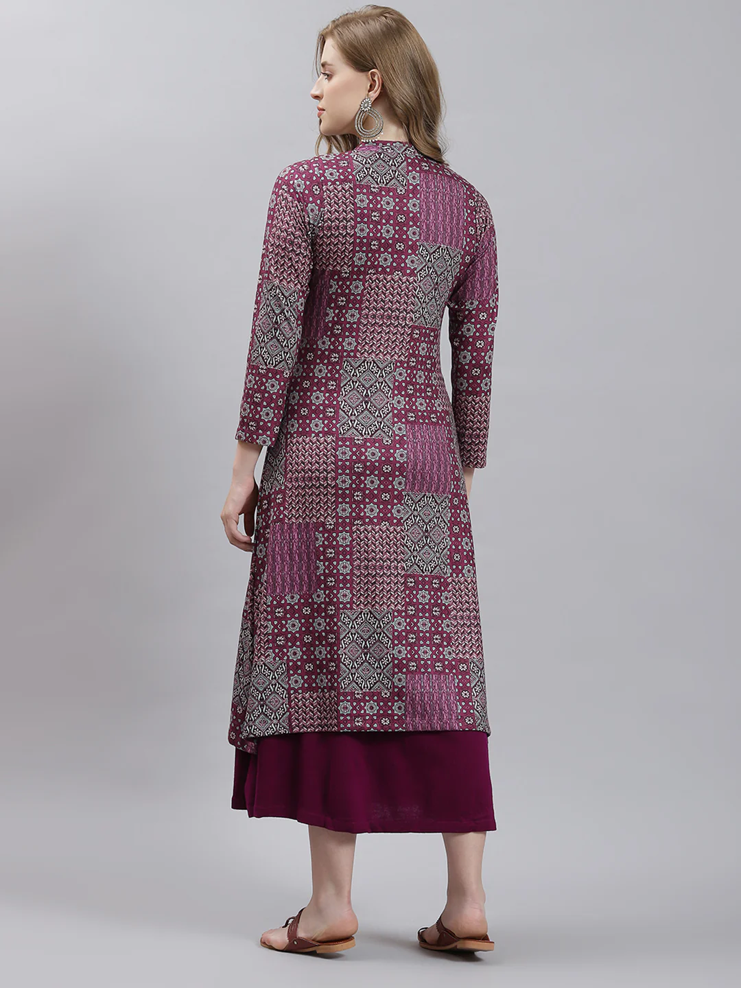 Women Purple Self Inner+Kurti - Image 5