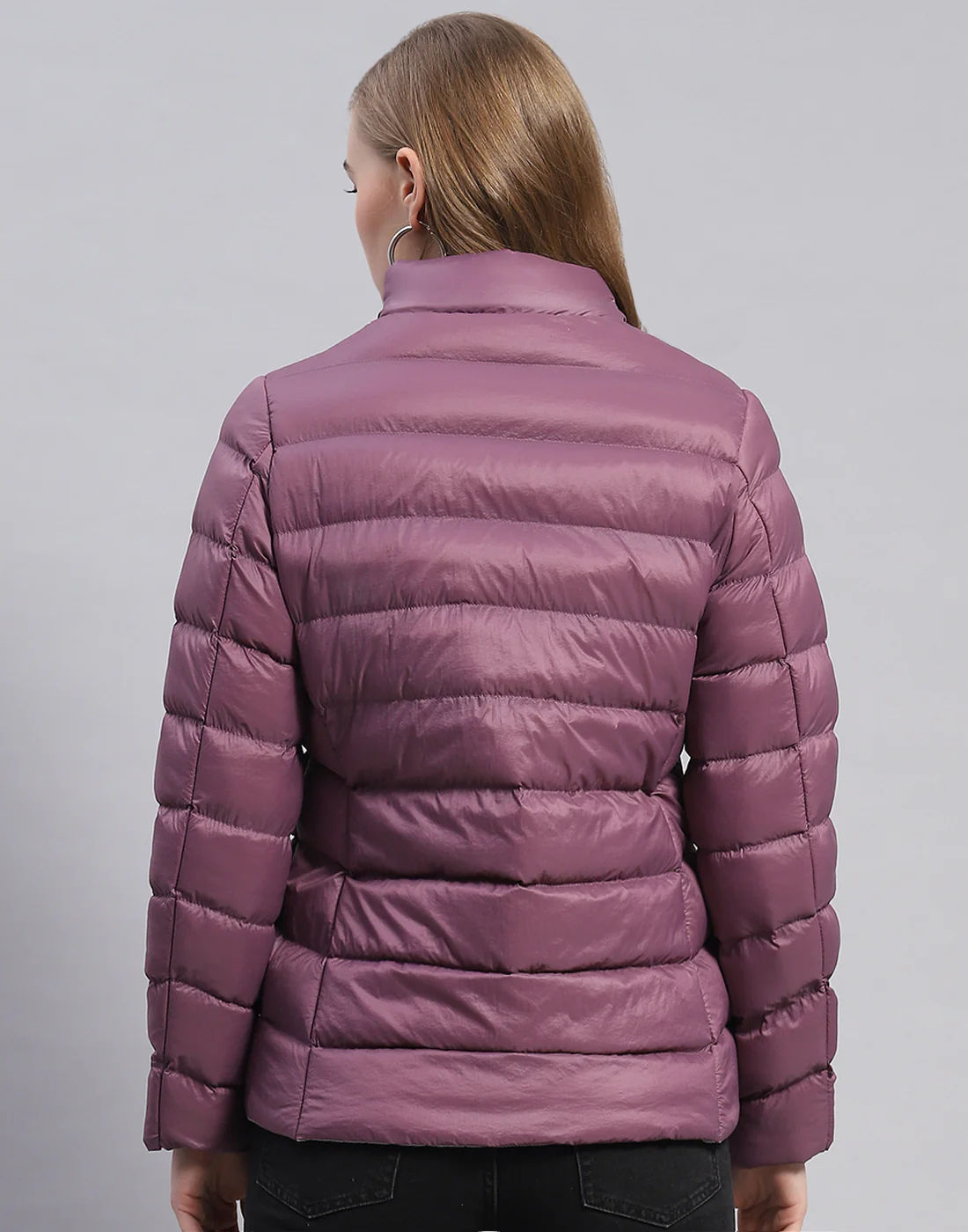 Women Purple Solid Hooded Full Sleeve Jacket - Image 7