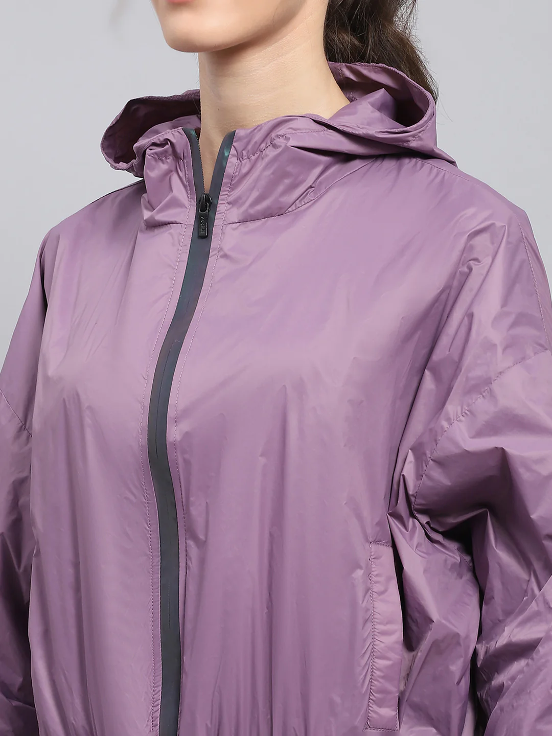 Rock.it Women Purple Solid Hooded Full Sleeve Jacket - Image 7