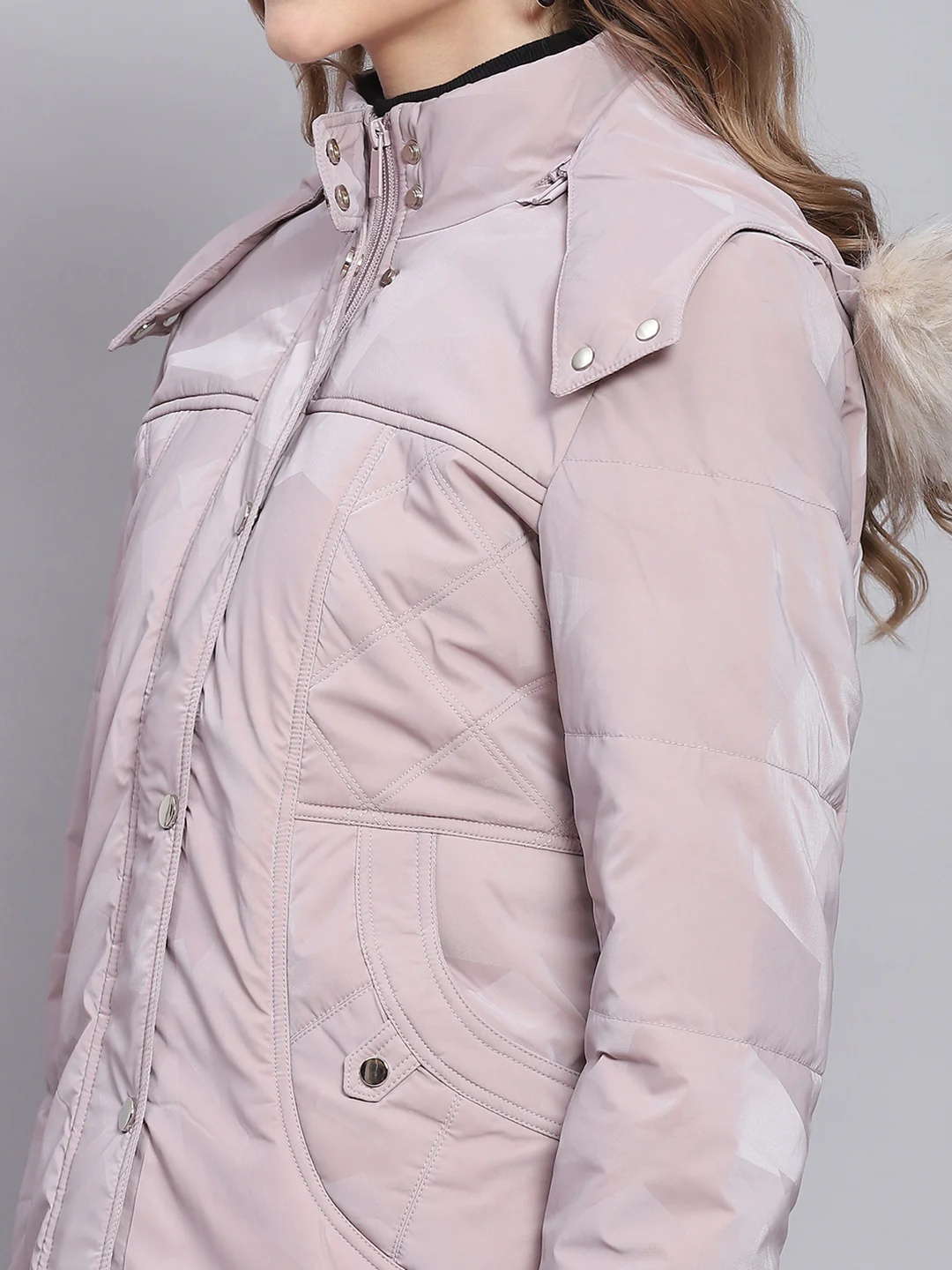 Women Purple Solid Hooded Full Sleeve Jackets - Image 8