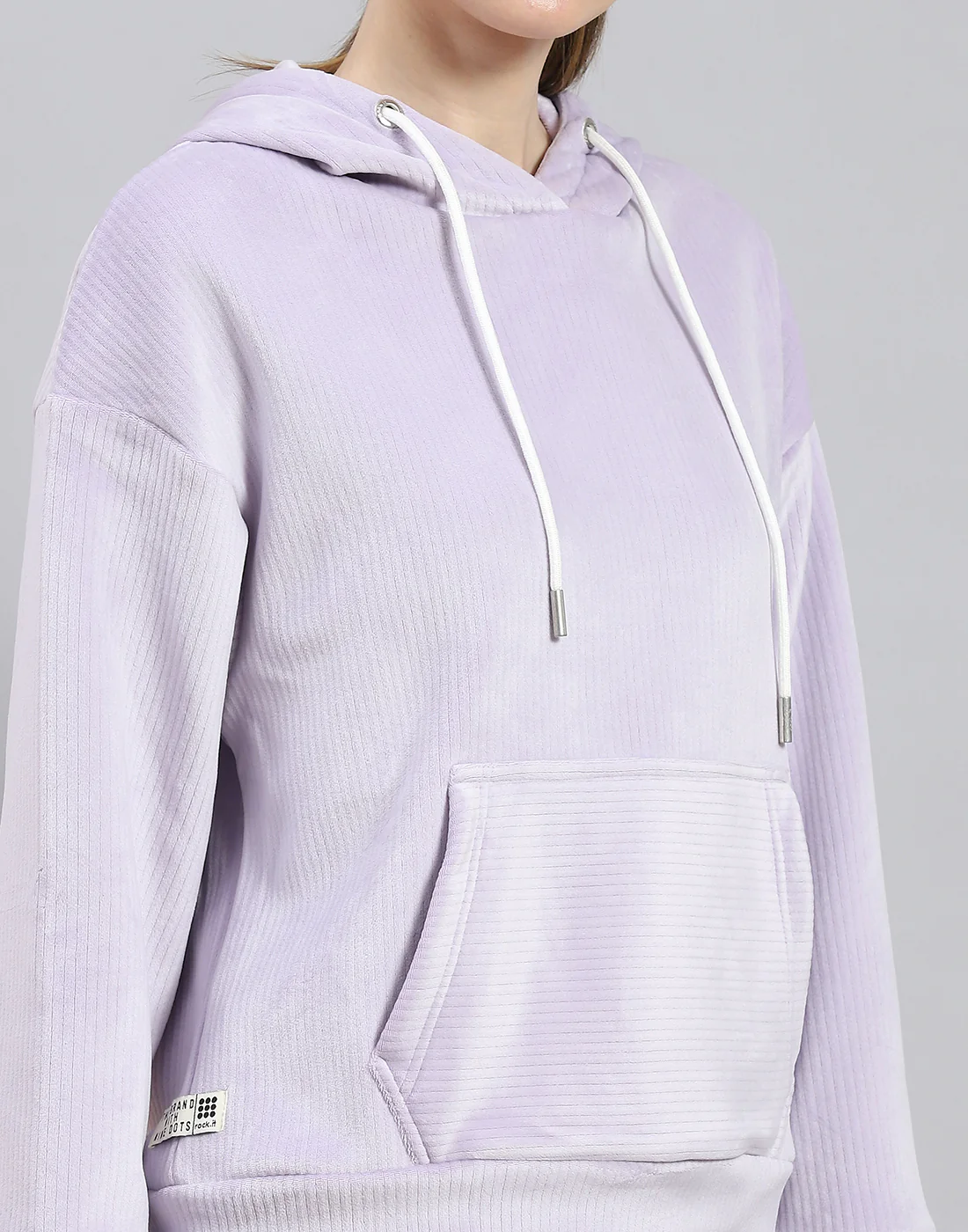 Rock.it Women Purple Solid Hooded Full Sleeve Sweatshirt - Image 7