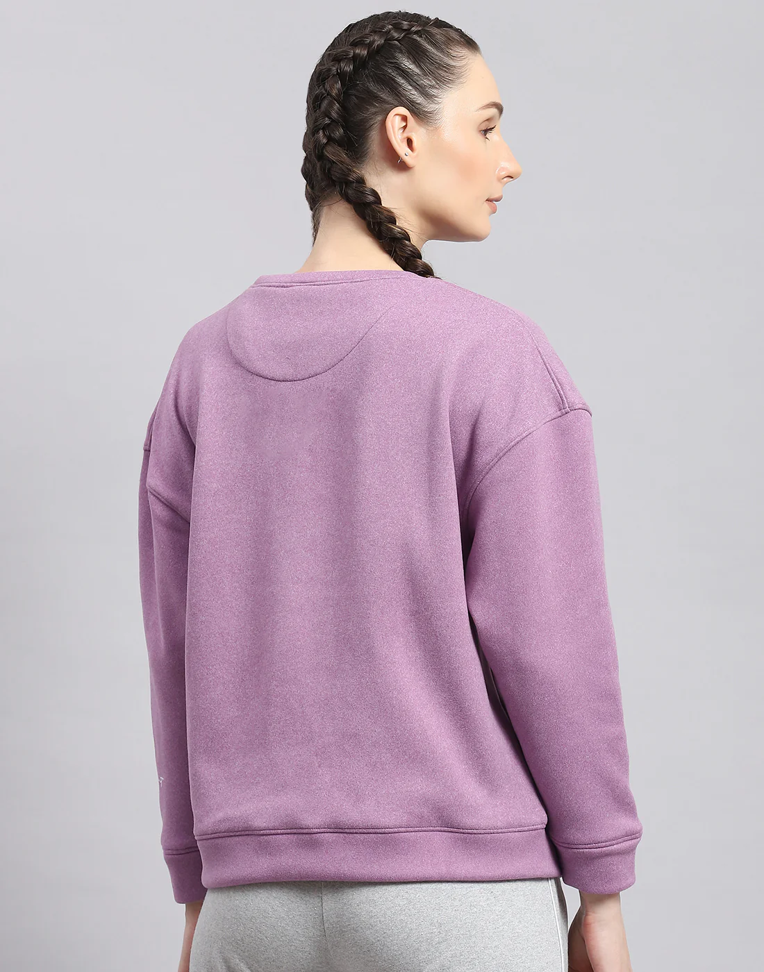 Rock.it Women Purple Solid Round Neck Full Sleeve Sweatshirt - Image 5