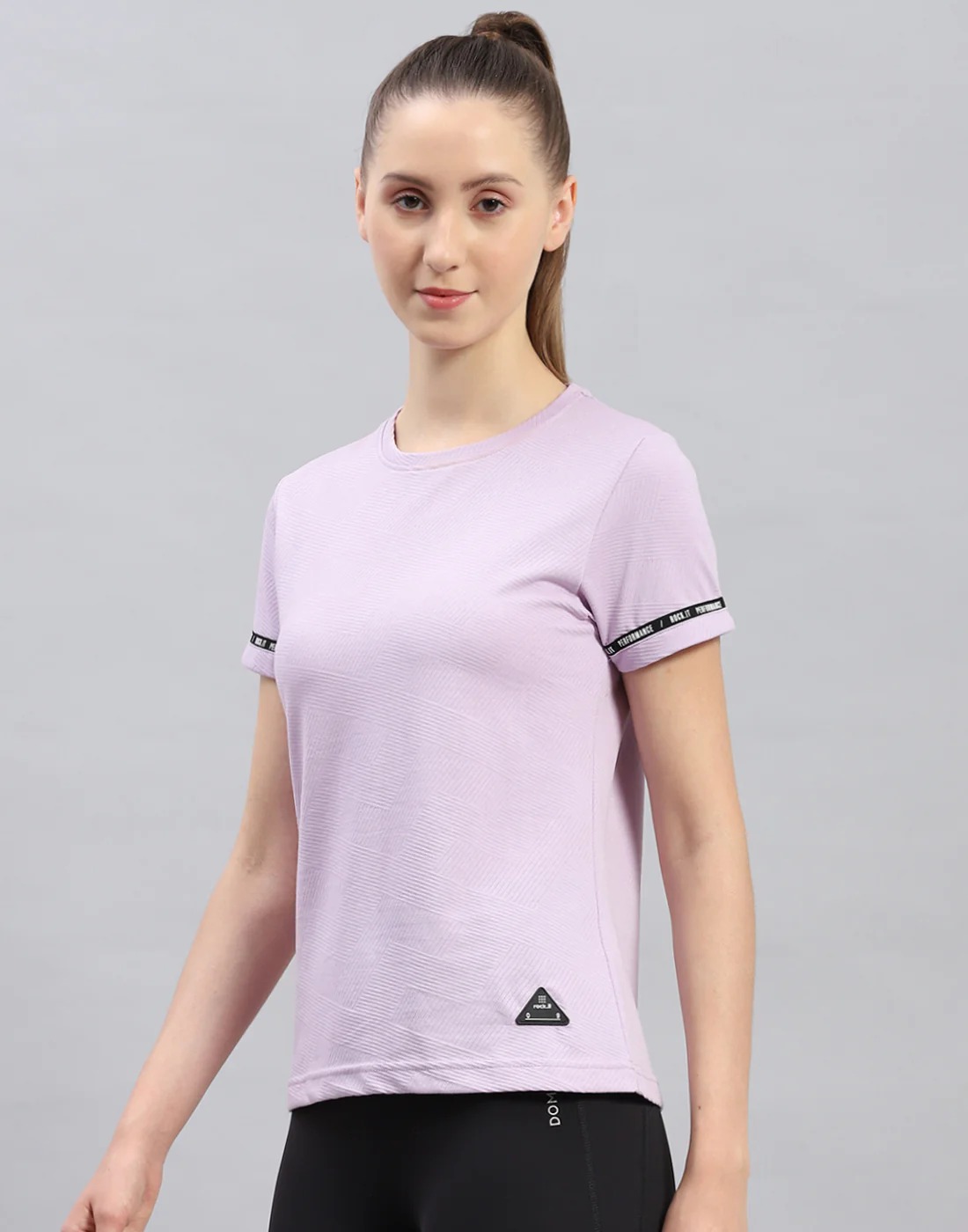 Rock.it Women Purple Solid Round Neck Half Sleeve Top - Image 3