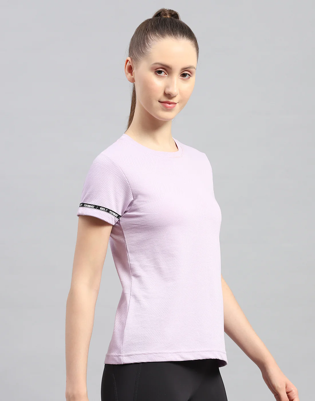 Rock.it Women Purple Solid Round Neck Half Sleeve Top - Image 4