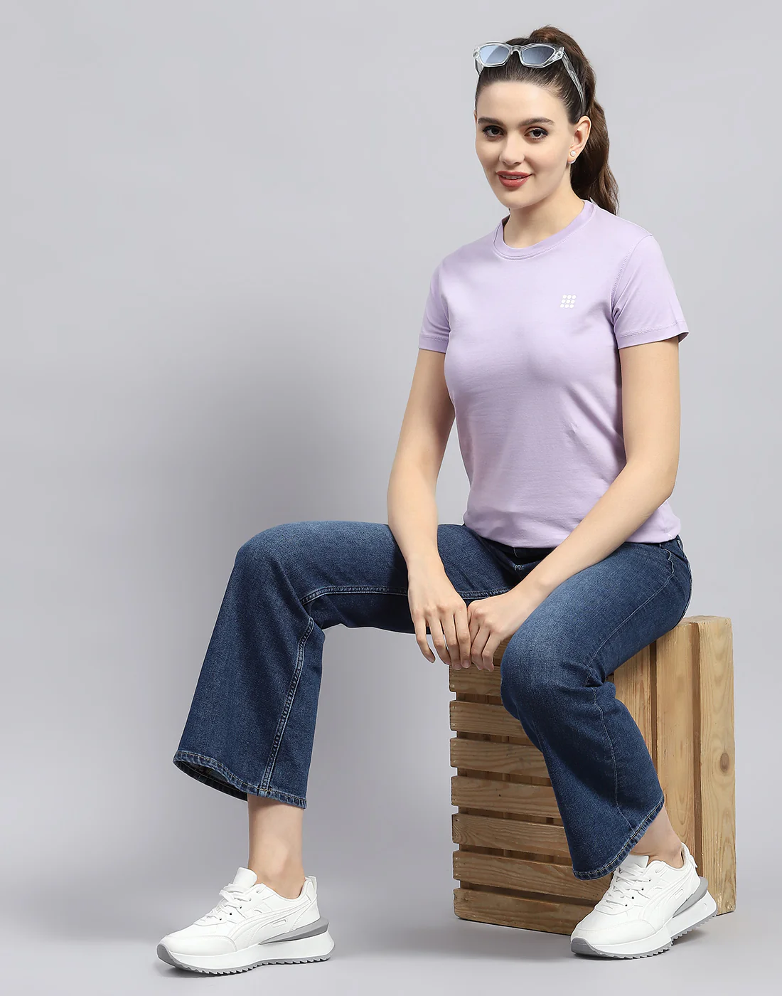 Rock.it Women Purple Solid Round Neck Half Sleeve Top - Image 2