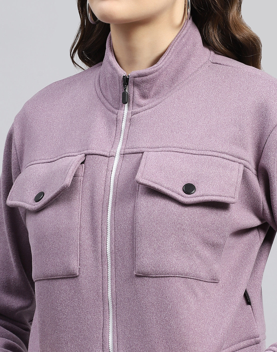 Rock.it Women Purple Solid Turtle Neck Full Sleeve Sweatshirt - Image 7