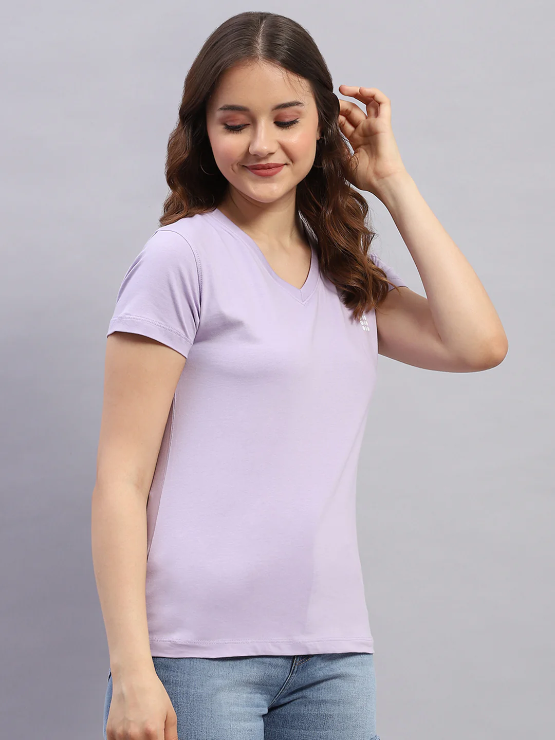 Rock.it Women Purple Solid V Neck Half Sleeve Top - Image 4
