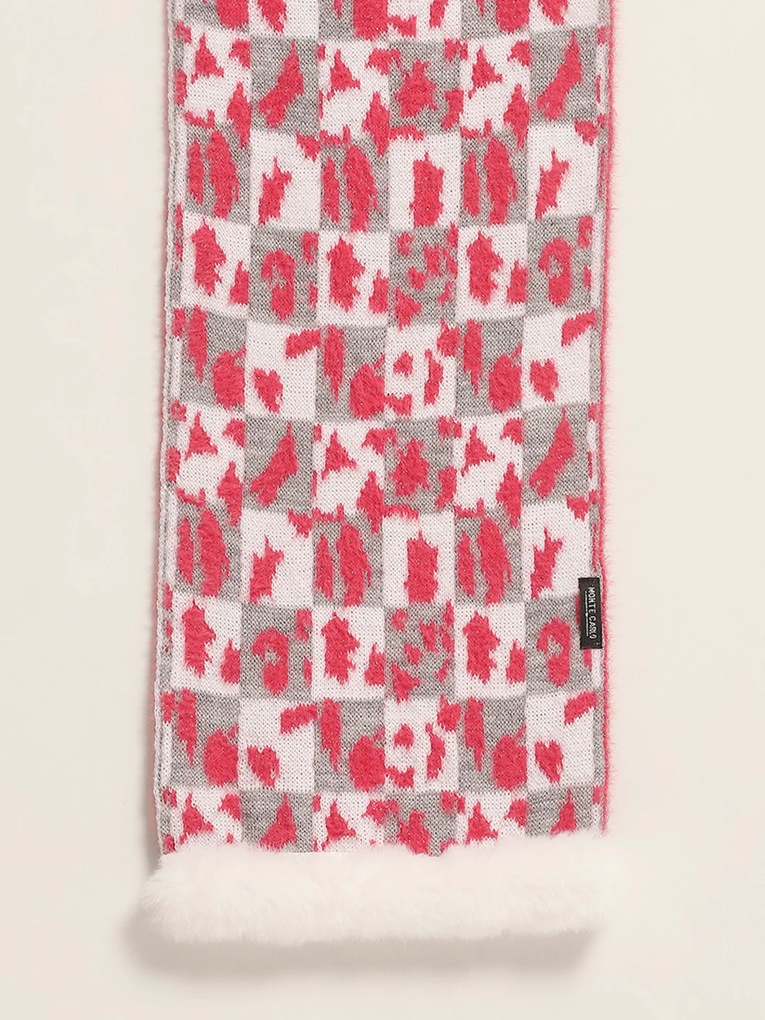 Women Red Self Design Muffler - Image 7