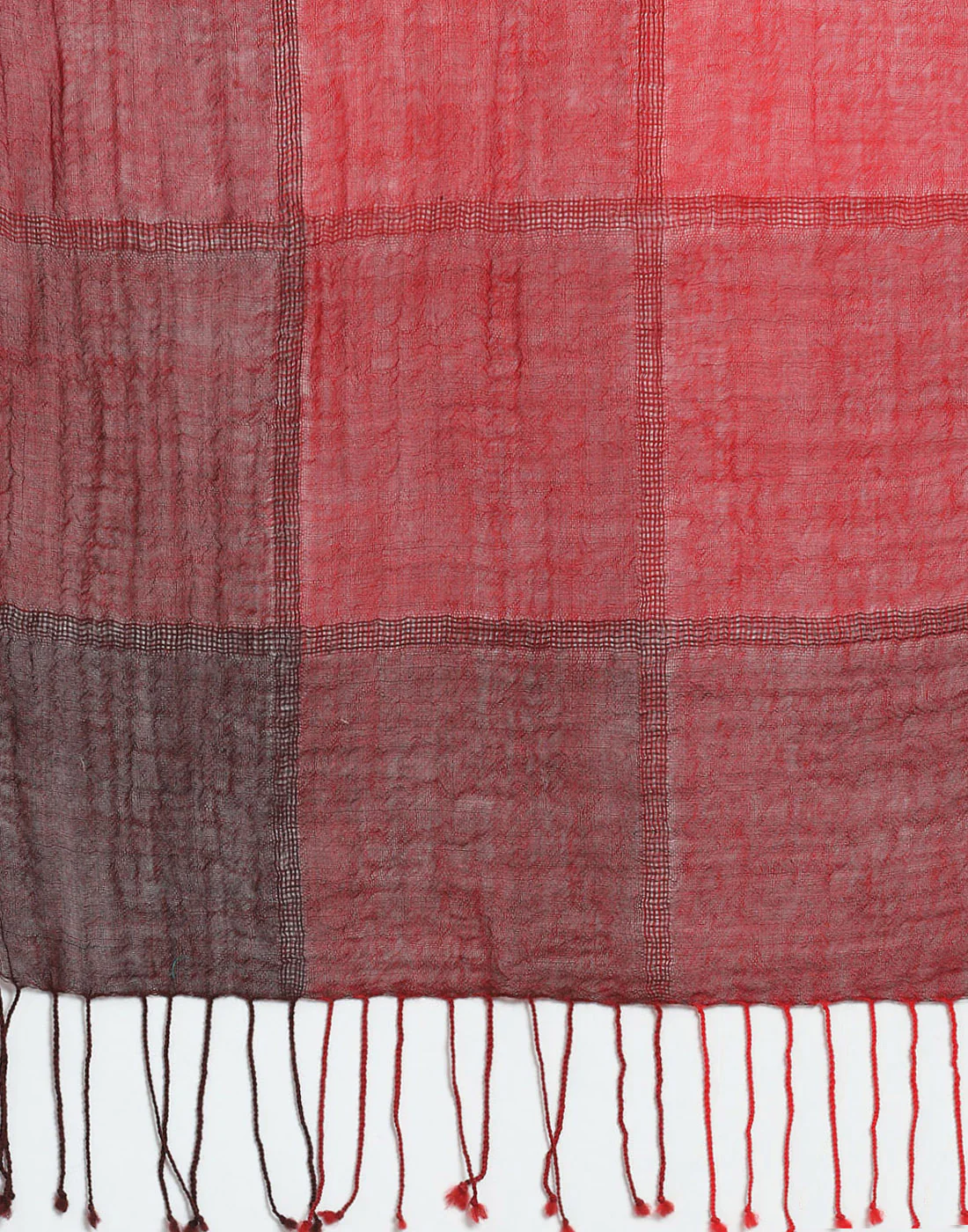 Women Red Self Design Stole - Image 7