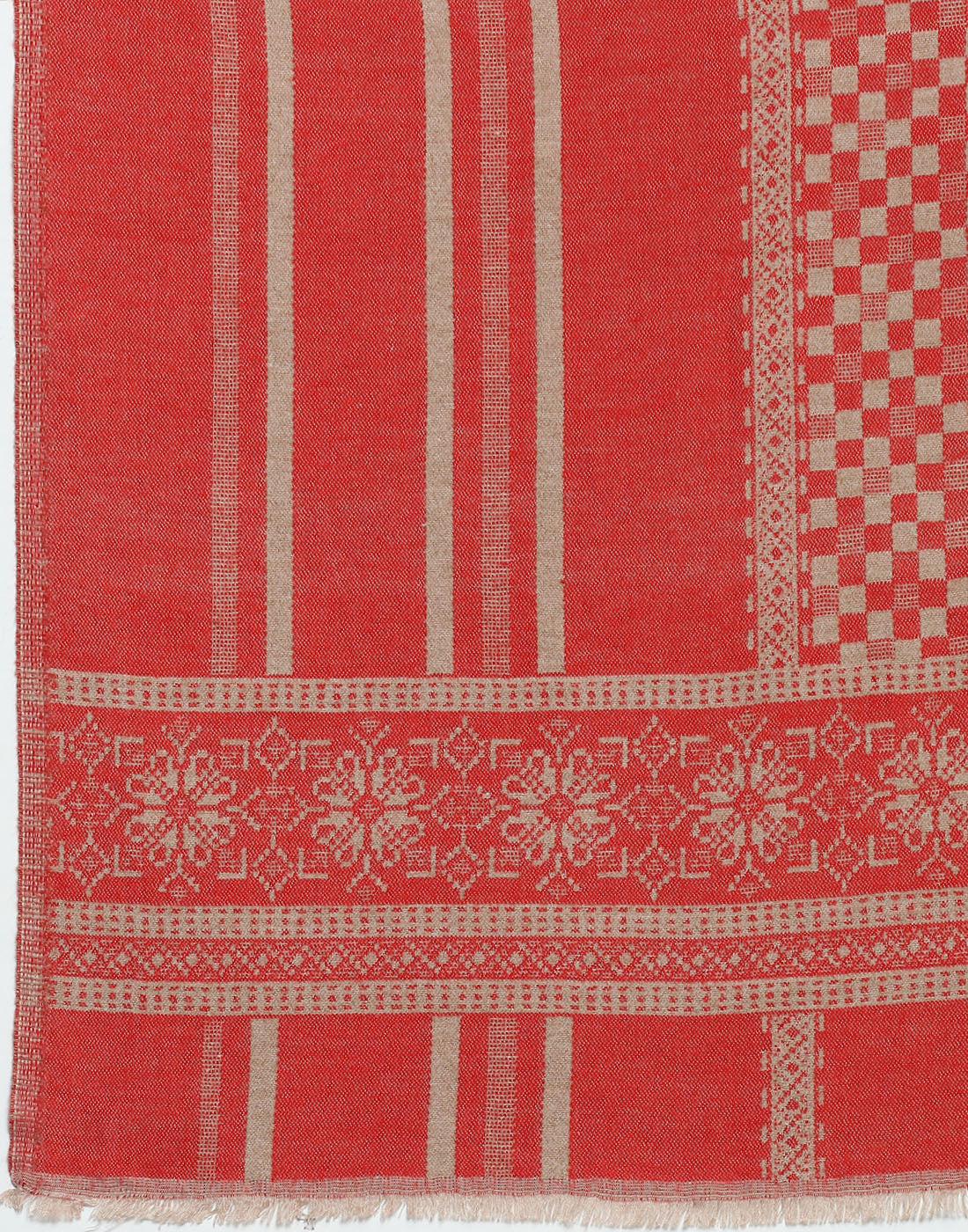 Women Red Self Design Stole - Image 7