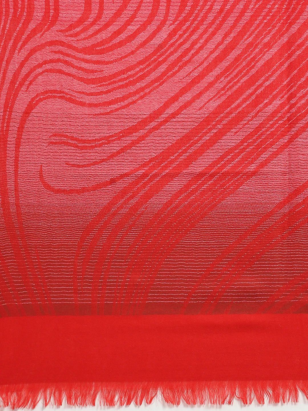 Women Red Self Design Stole - Image 7