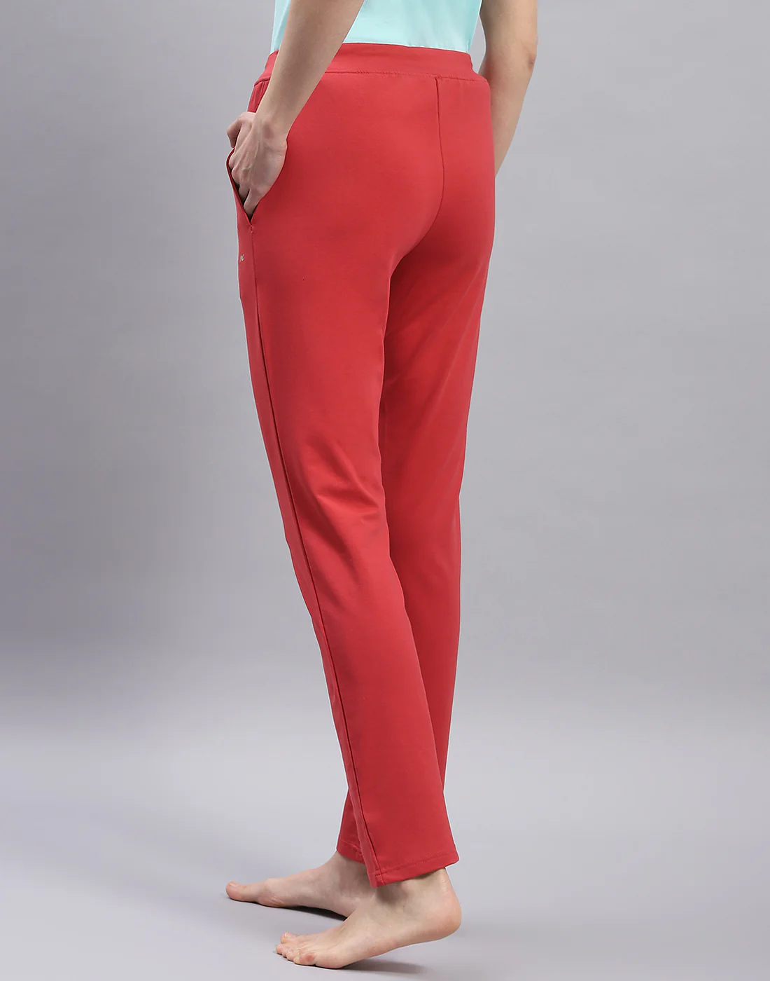 Women Red Solid Regular Fit Lower - Image 6