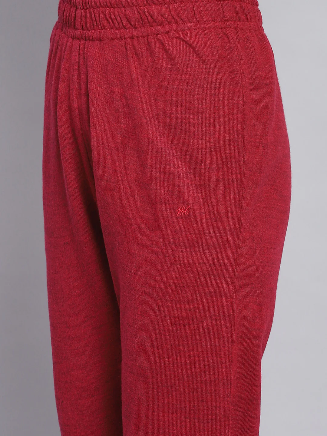 Women Red Solid Regular Fit Winter Lowers - Image 6