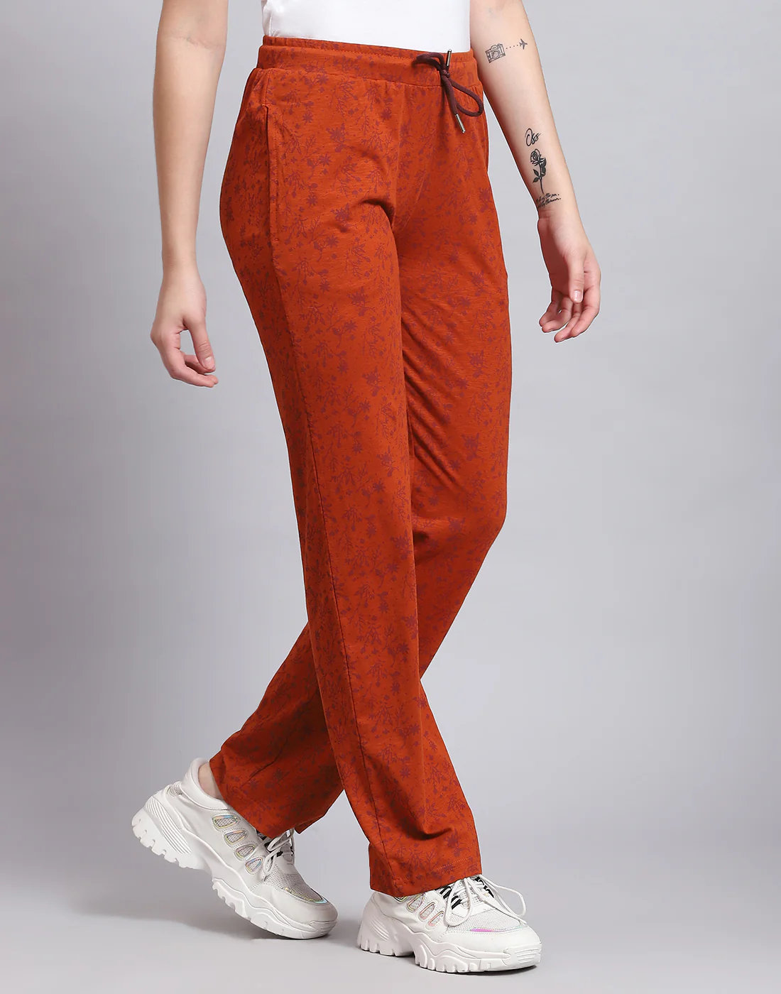 Women Rust Printed Regular Fit Lower - Image 4