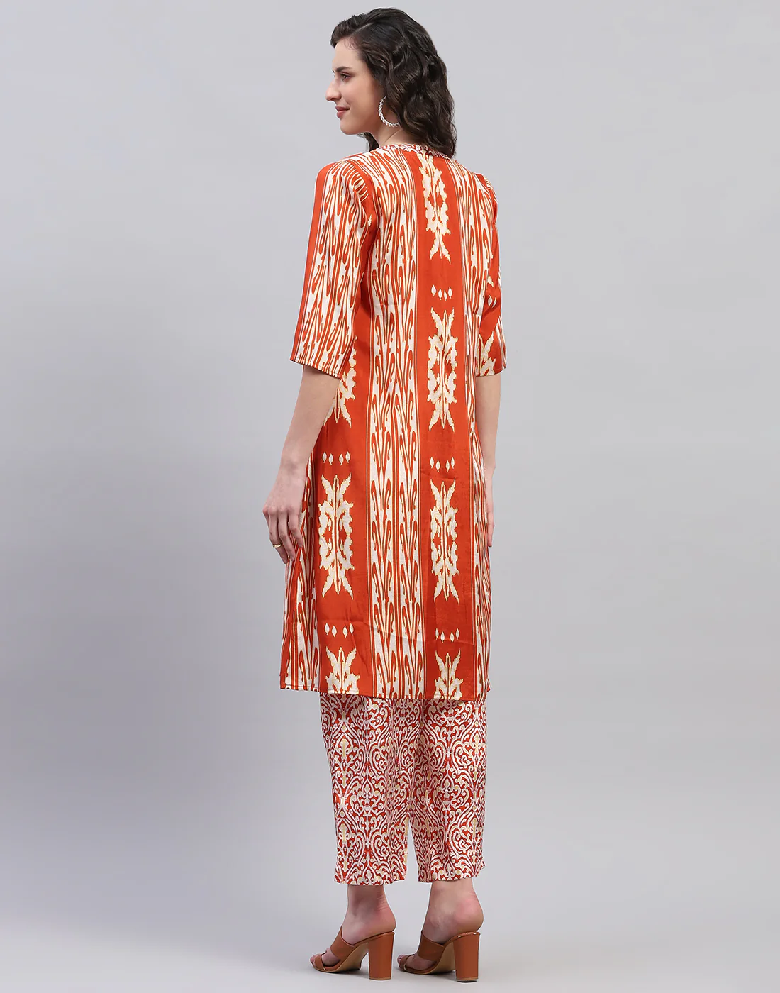 Women Rust Printed Round Neck Half Sleeve Combo 3Pc Set - Image 6