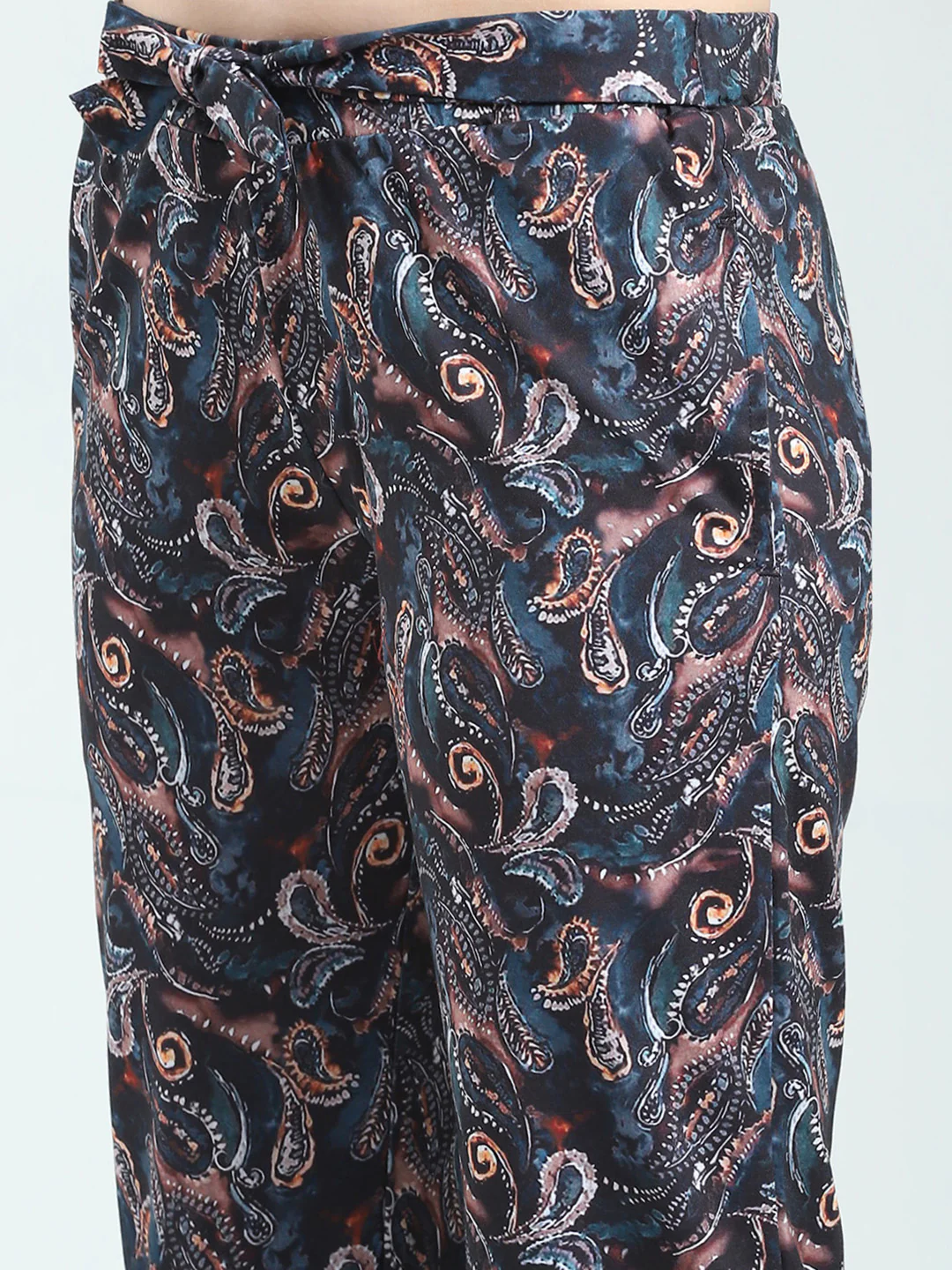 Women Rust Printed Round Neck Half Sleeve Lower Set - Image 8