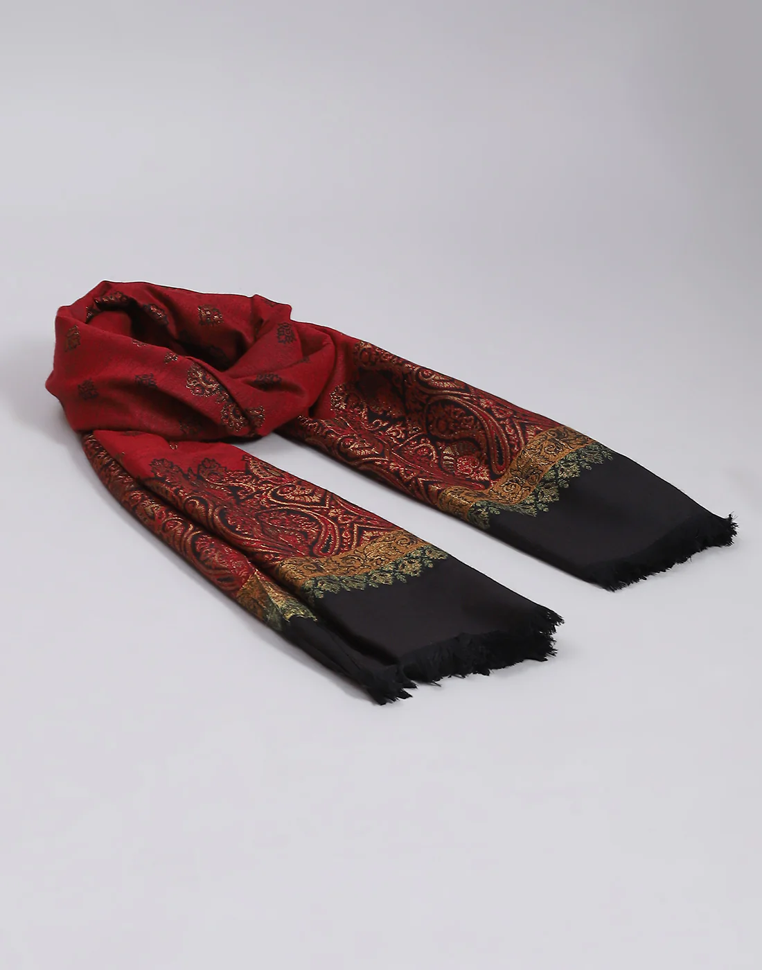 Women Rust Self Design Shawl - Image 5