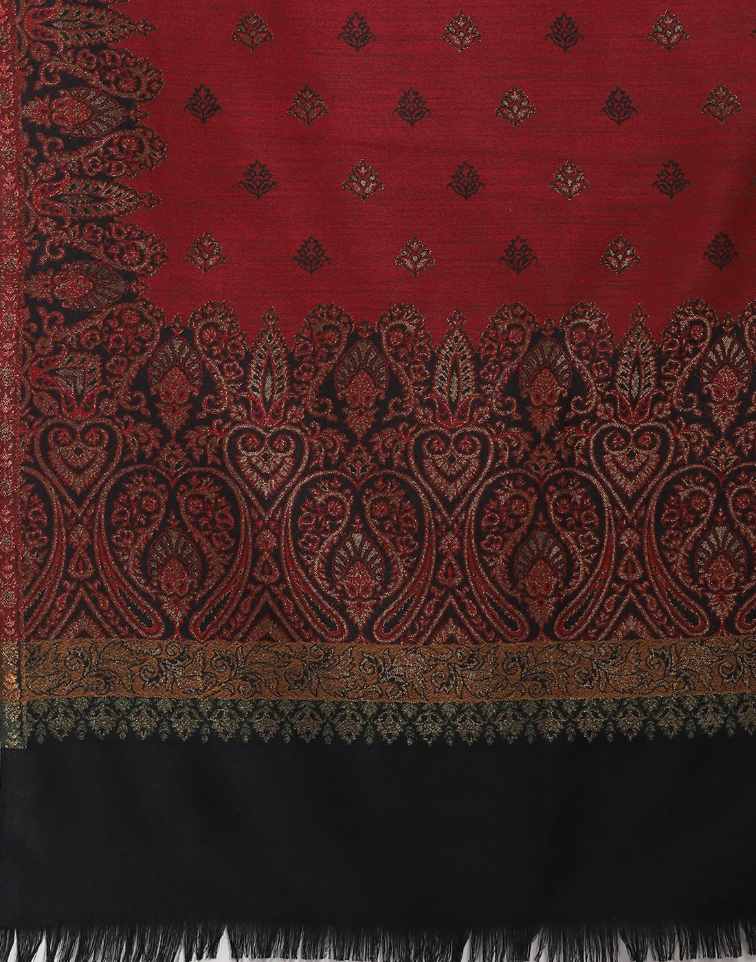 Women Rust Self Design Shawl - Image 6