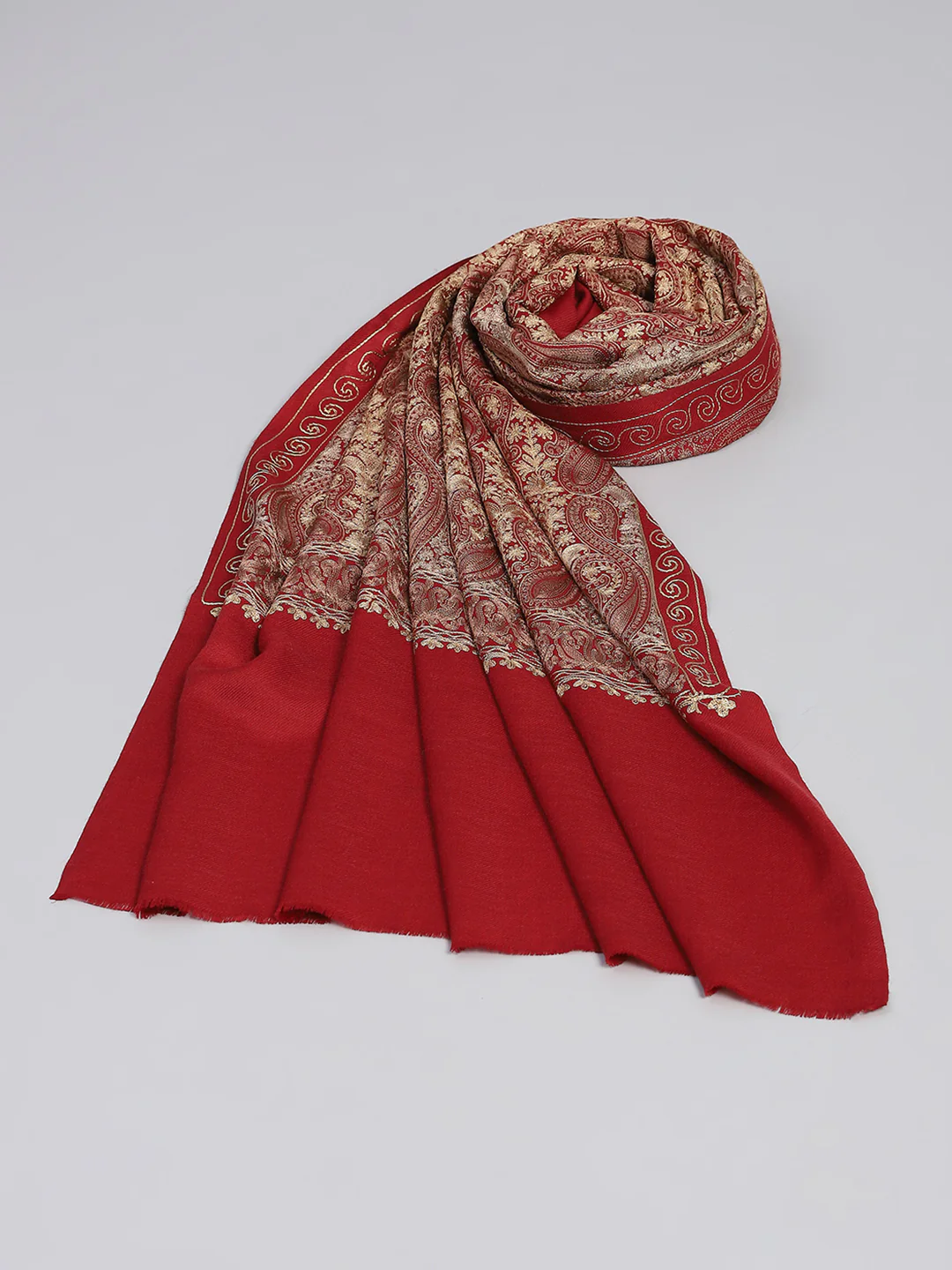 Women Rust Self Design Stole - Image 6