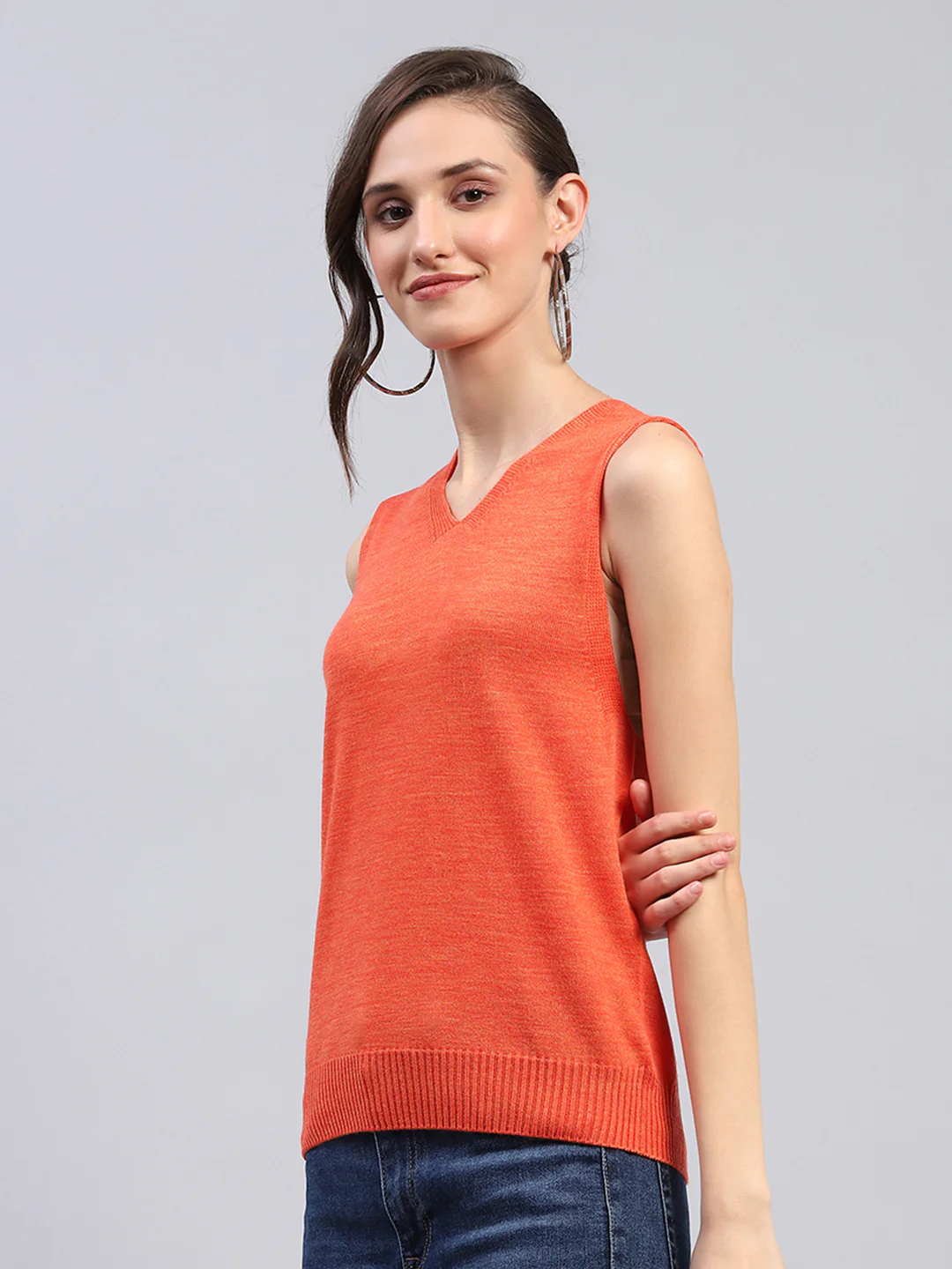 Women Rust Solid Hooded Full Sleeve Winter Tops - Image 6
