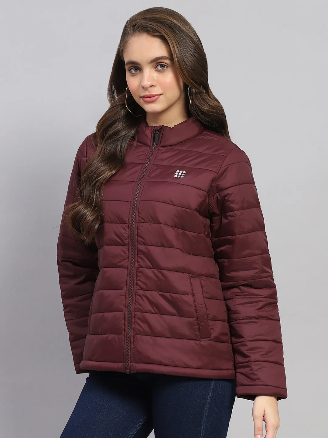 Rock.it Women Rust Solid Mock Neck Full Sleeve Jacket - Image 3