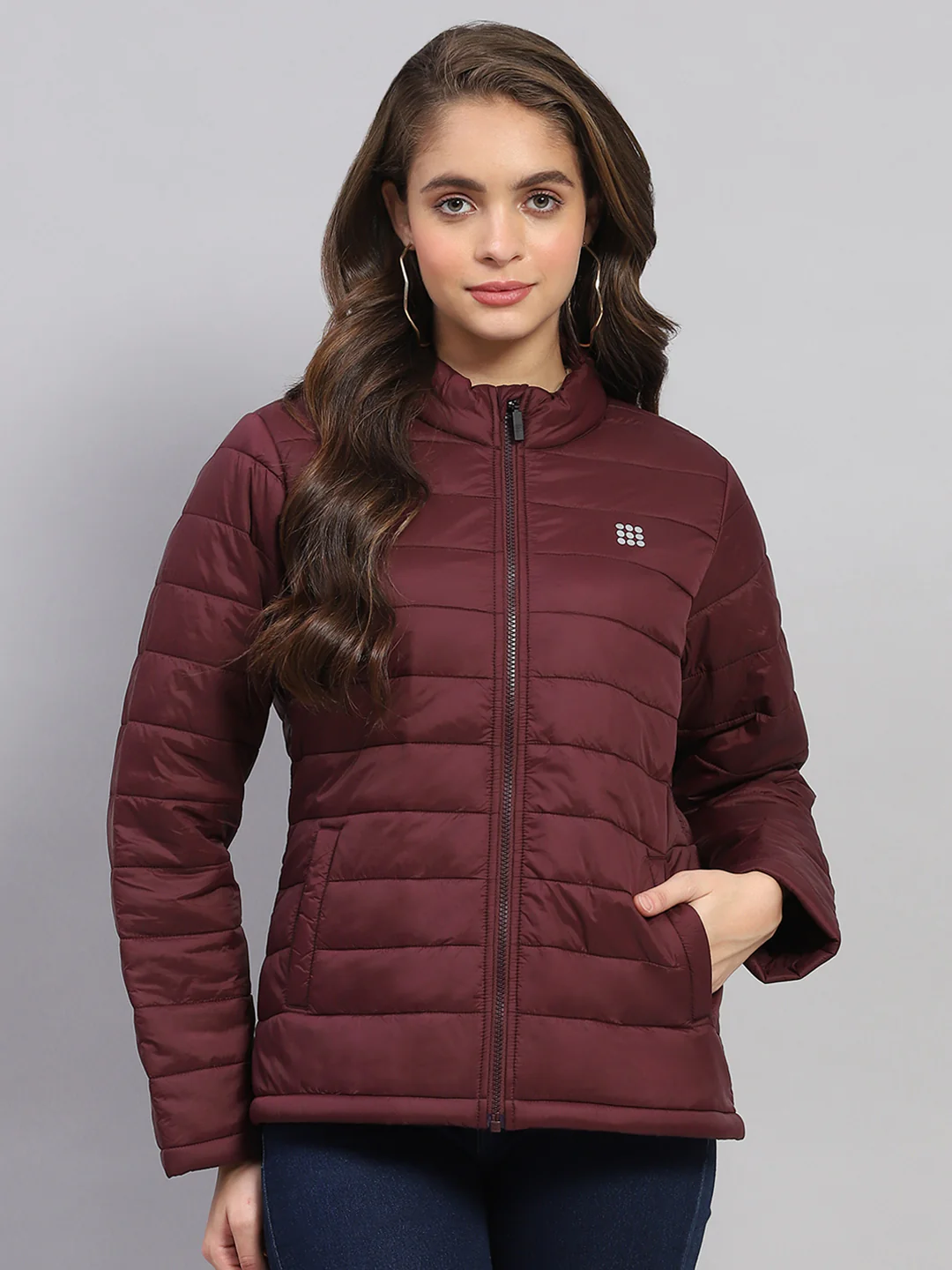 Rock.it Women Rust Solid Mock Neck Full Sleeve Jacket - Image 6