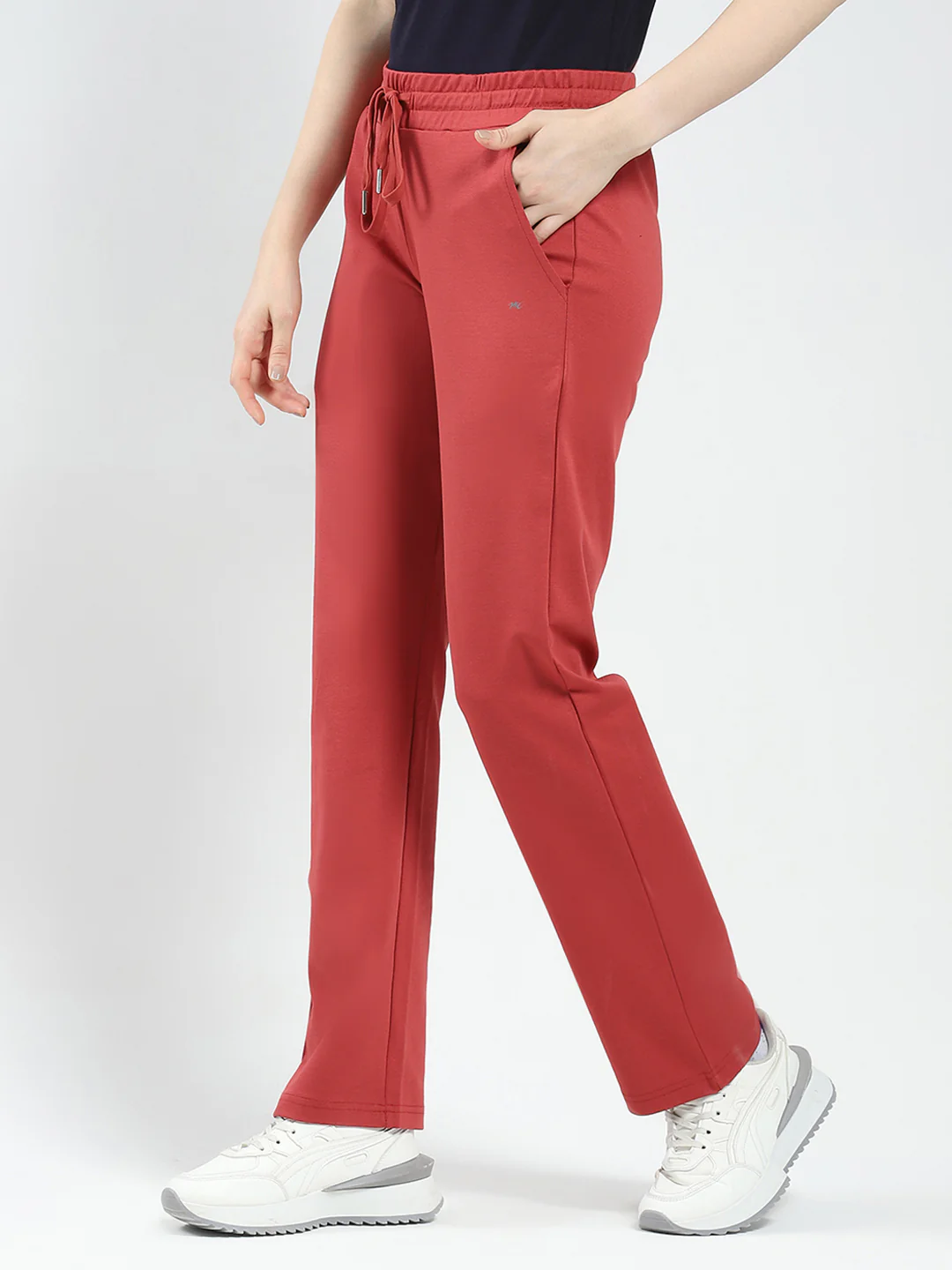 Women Rust Solid Regular Fit Lower
