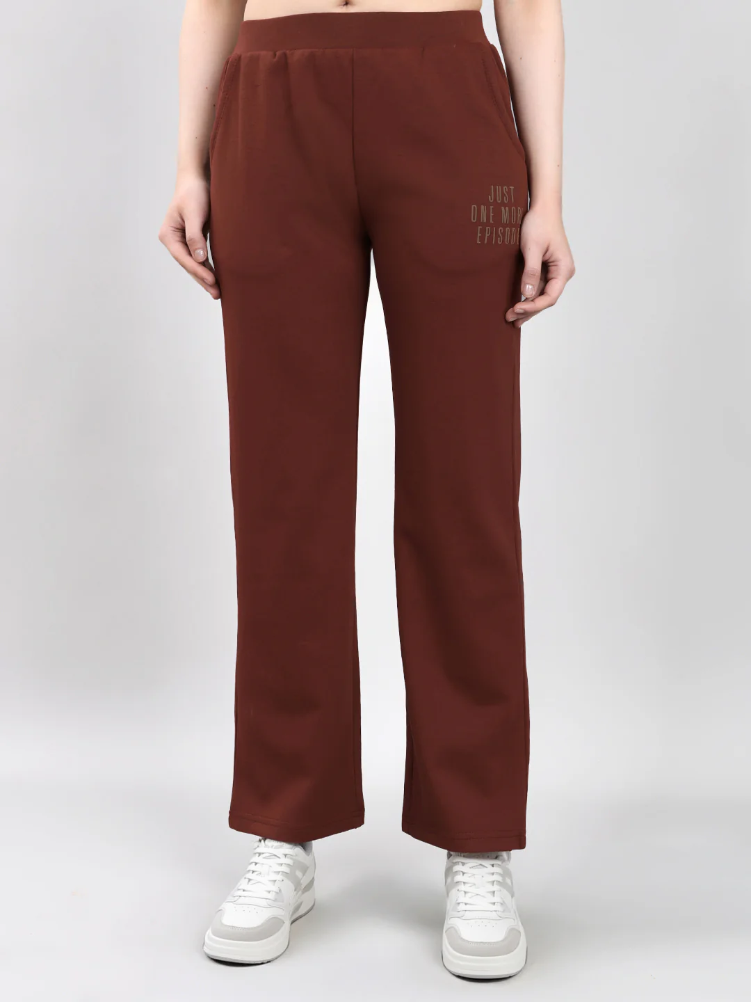 Women Rust Solid Regular Fit Lower