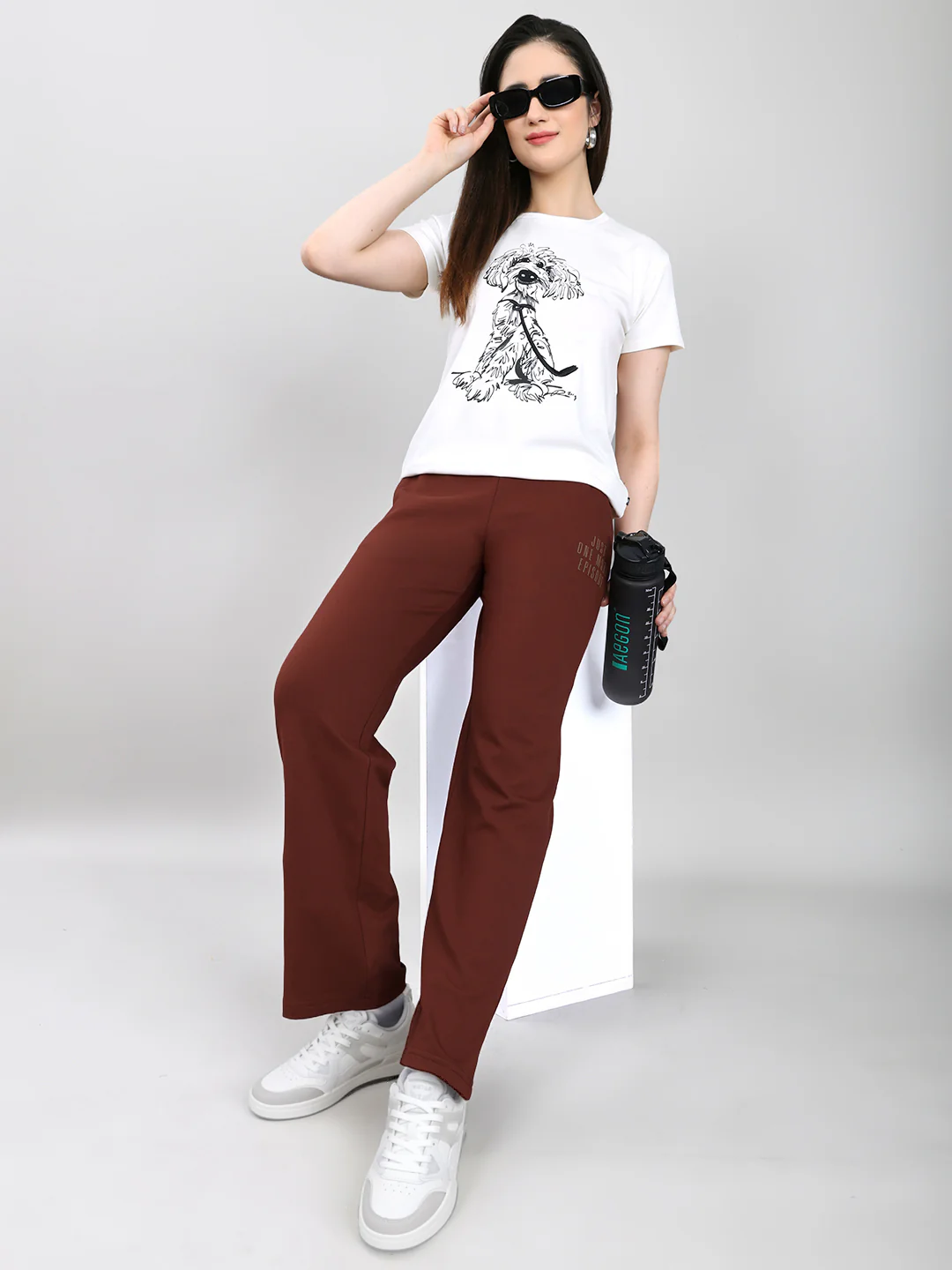 Women Rust Solid Regular Fit Lower - Image 6
